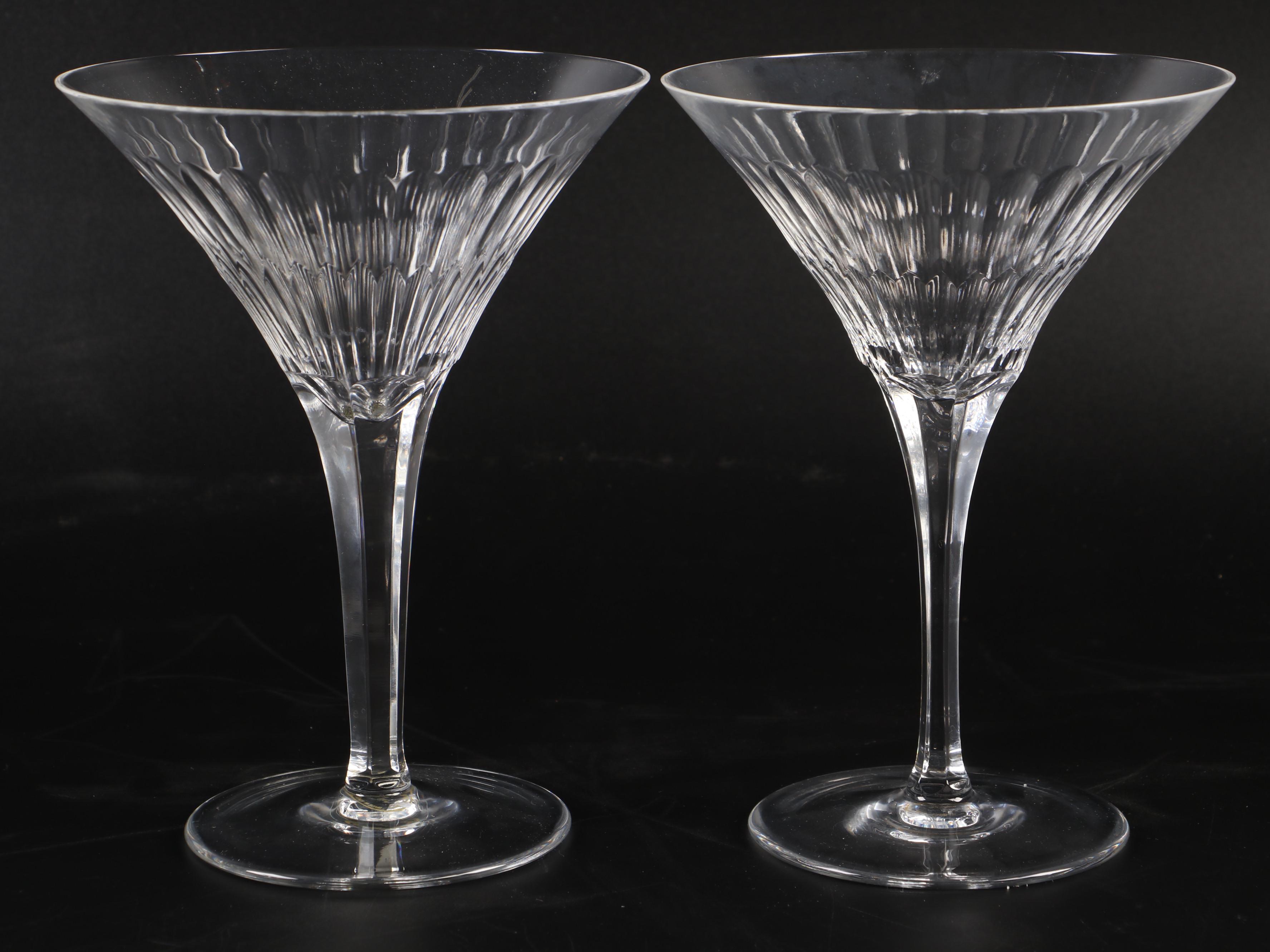 Hungarian Handcrafted Cut Crystal Martini Glasses