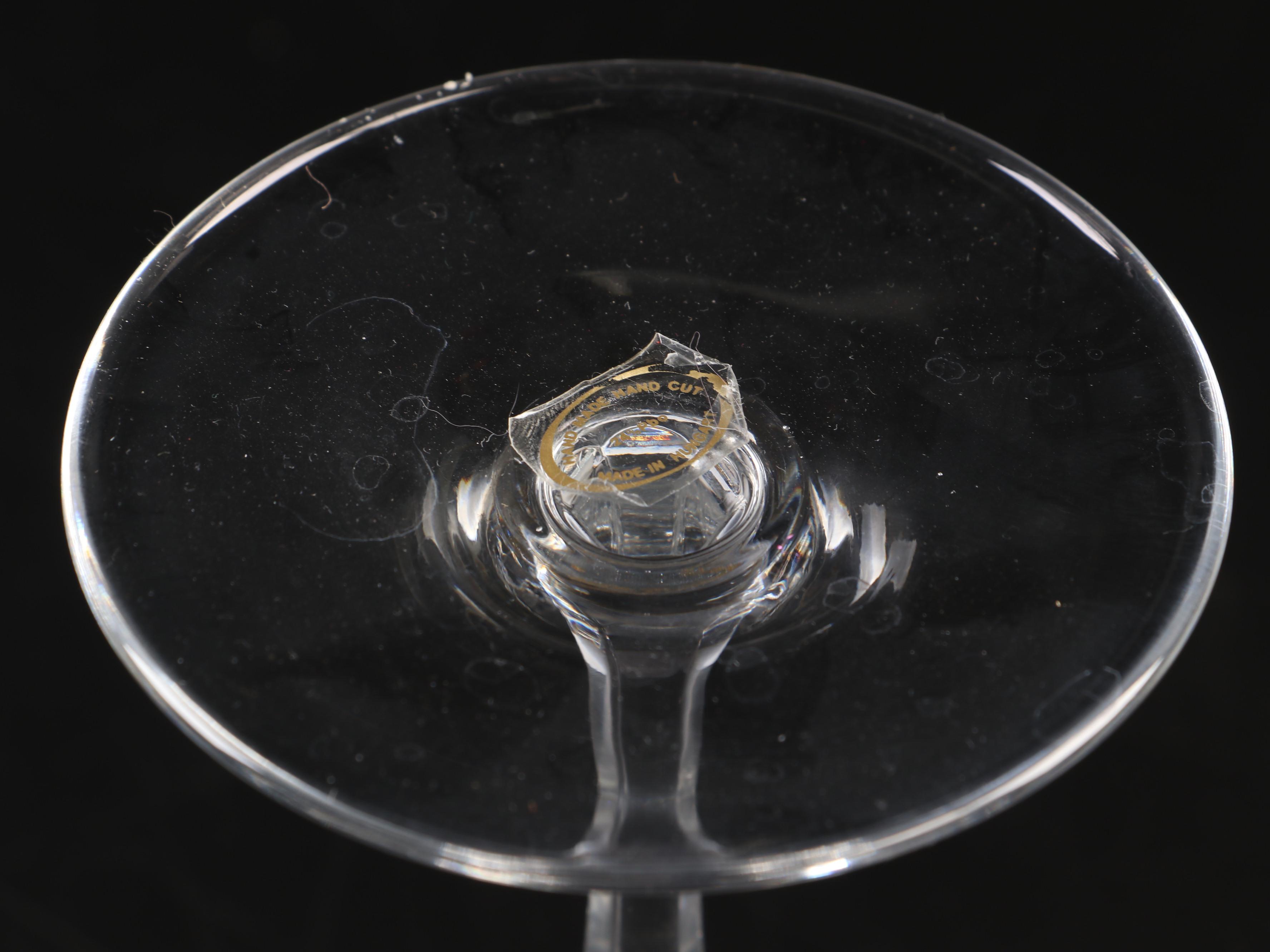 Hungarian Handcrafted Cut Crystal Martini Glasses
