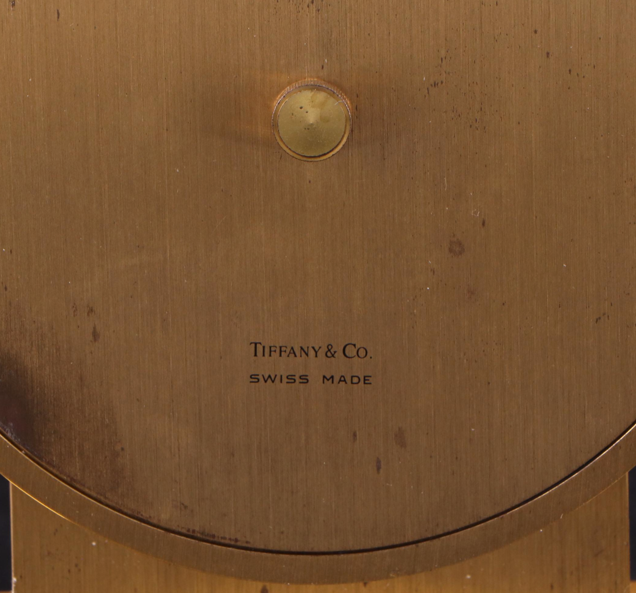 Tiffany & Co. "Atlas" Brass Desk Clock