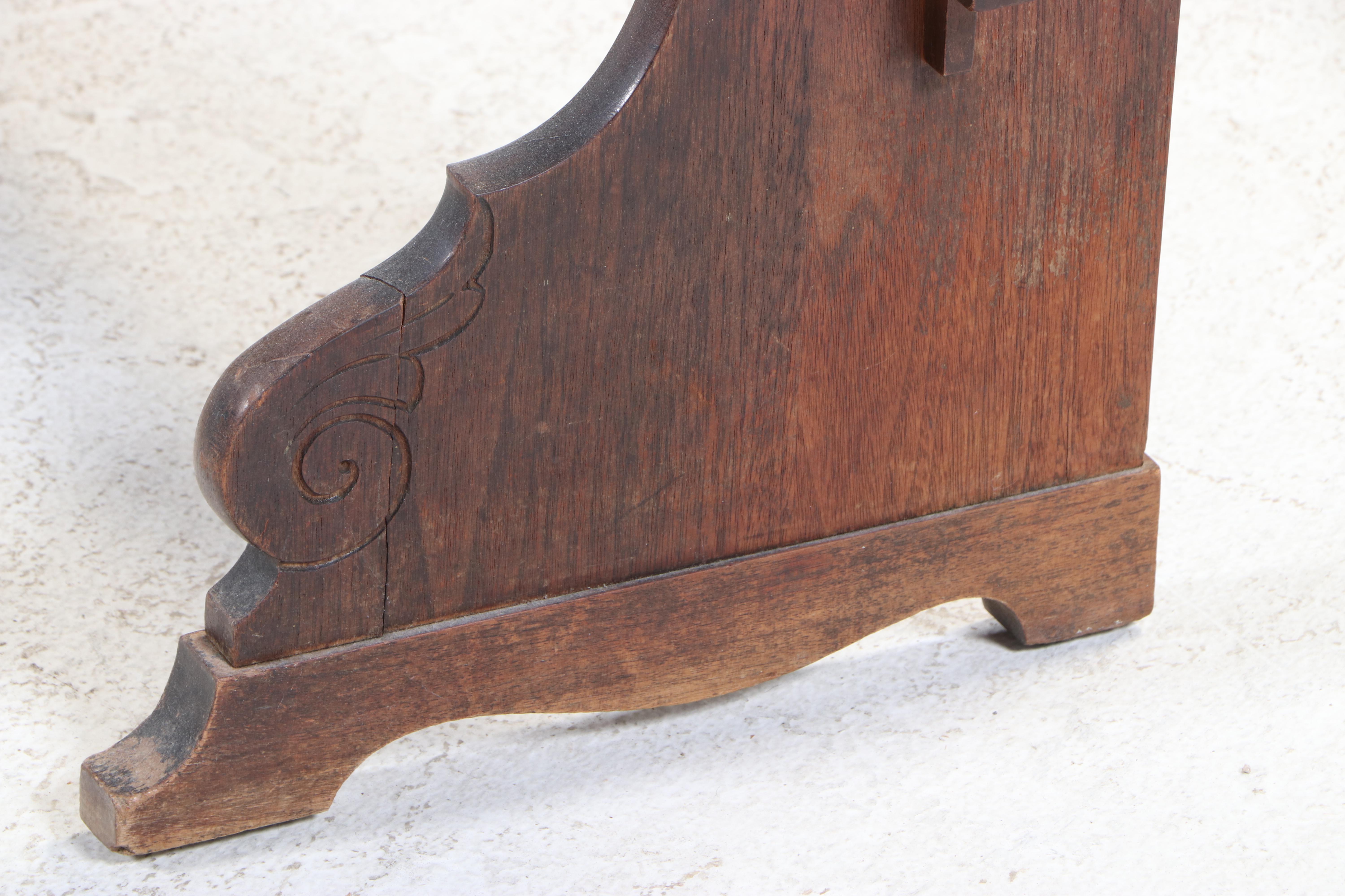 Michigan Chair Company Renaissance Revival Walnut Trestle-Base Console Table