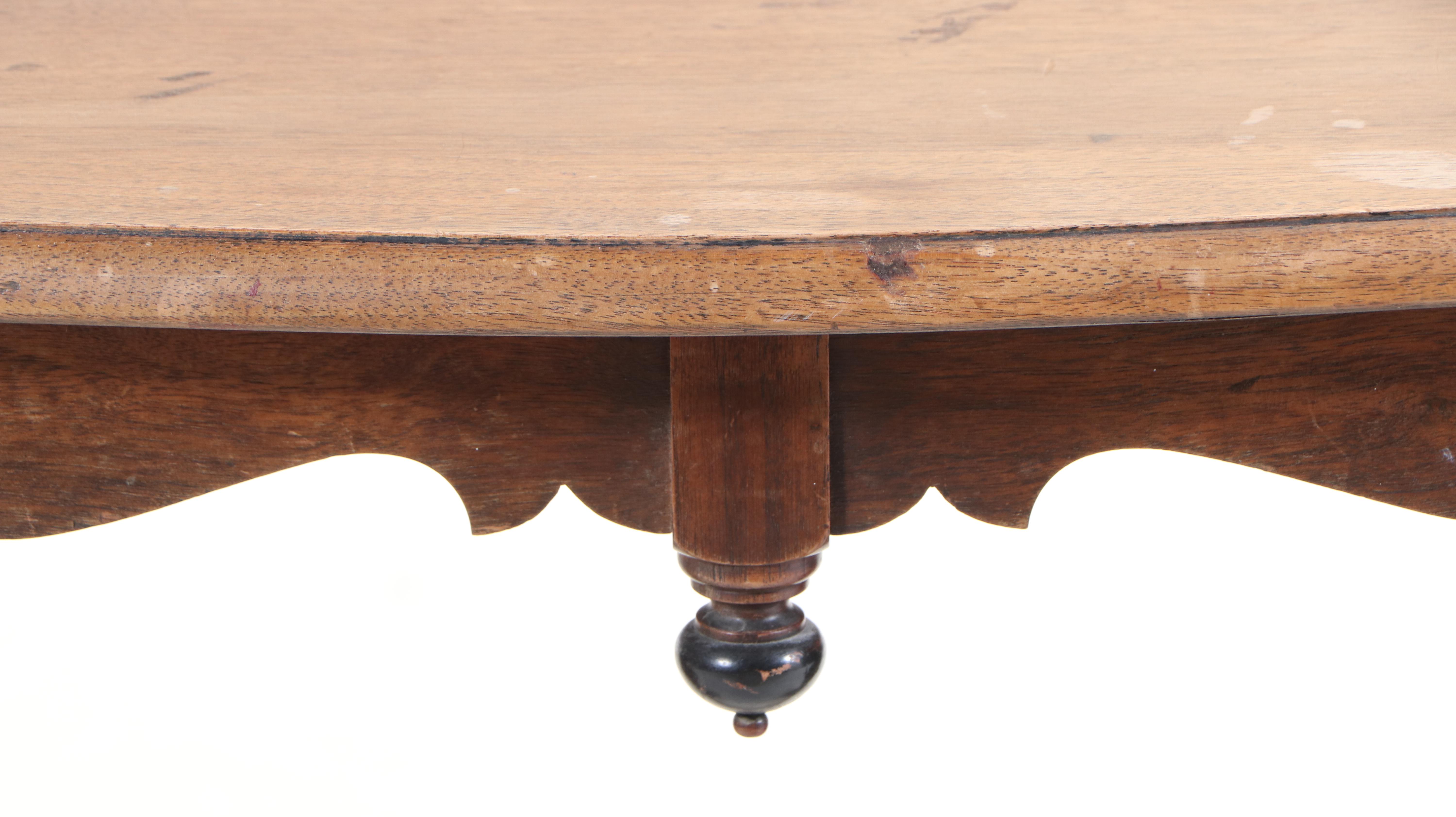 Michigan Chair Company Renaissance Revival Walnut Trestle-Base Console Table