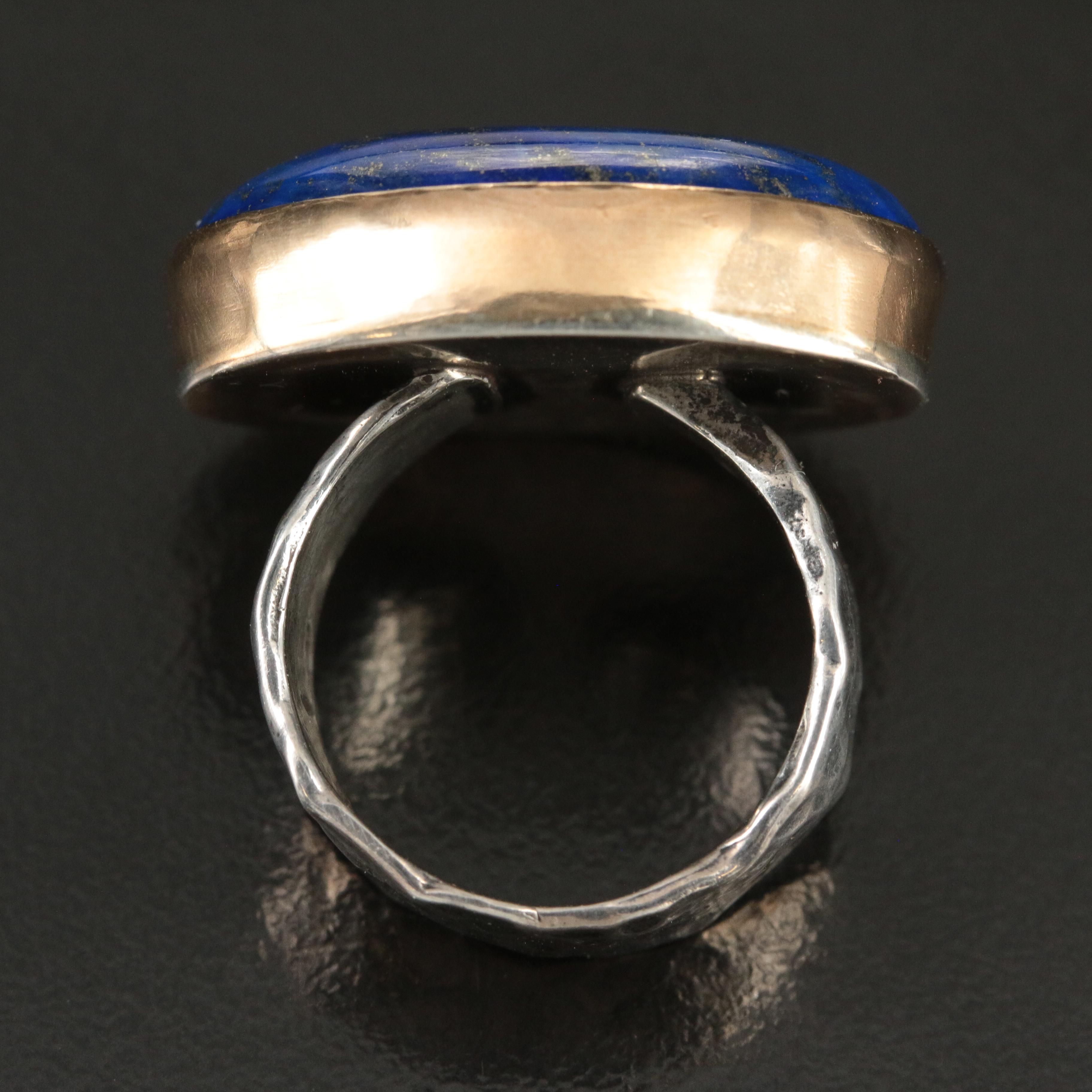 Jes MaHarry 'On a Clear Night' Sterling, 14K and Lapis Lazuli Ring