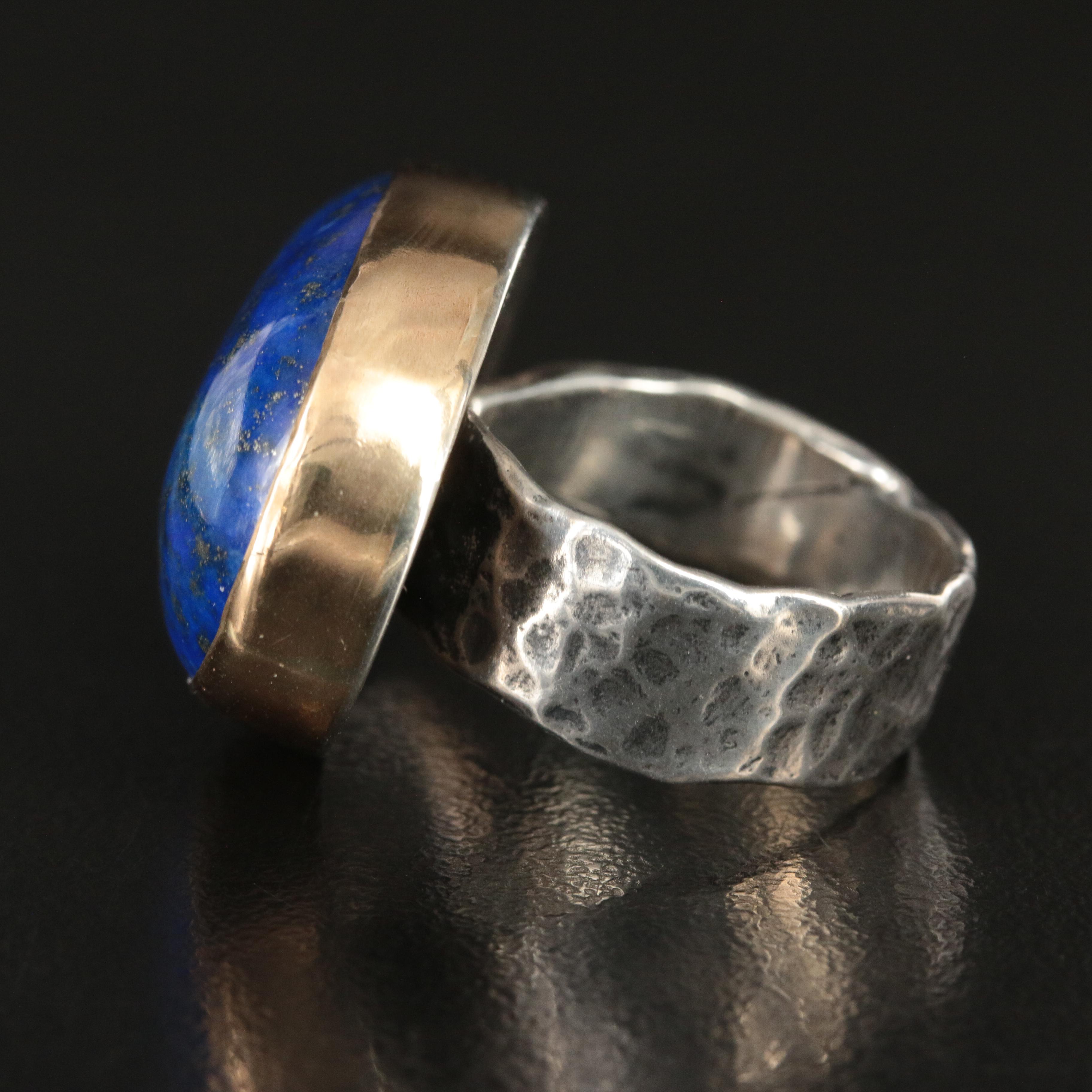 Jes MaHarry 'On a Clear Night' Sterling, 14K and Lapis Lazuli Ring