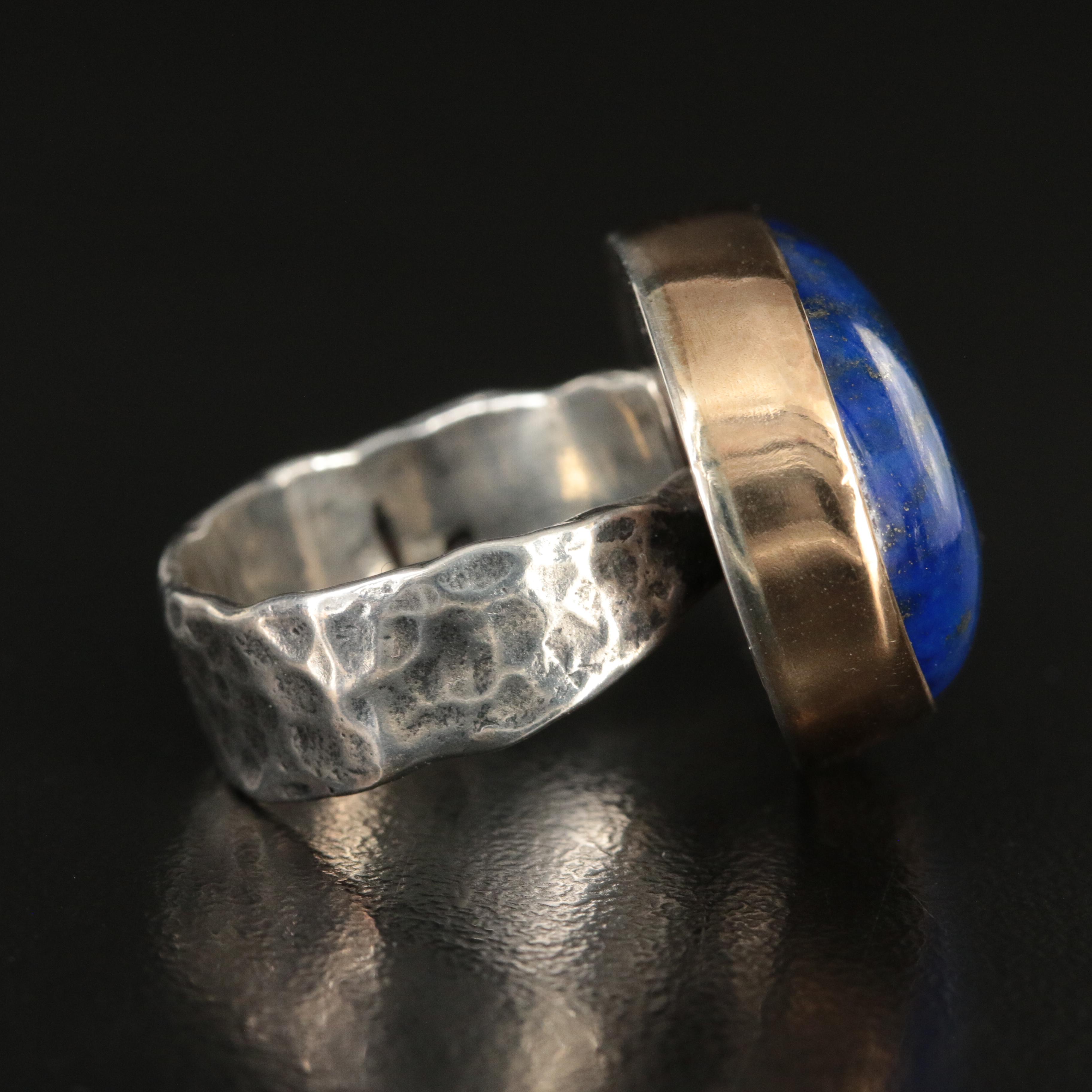 Jes MaHarry 'On a Clear Night' Sterling, 14K and Lapis Lazuli Ring