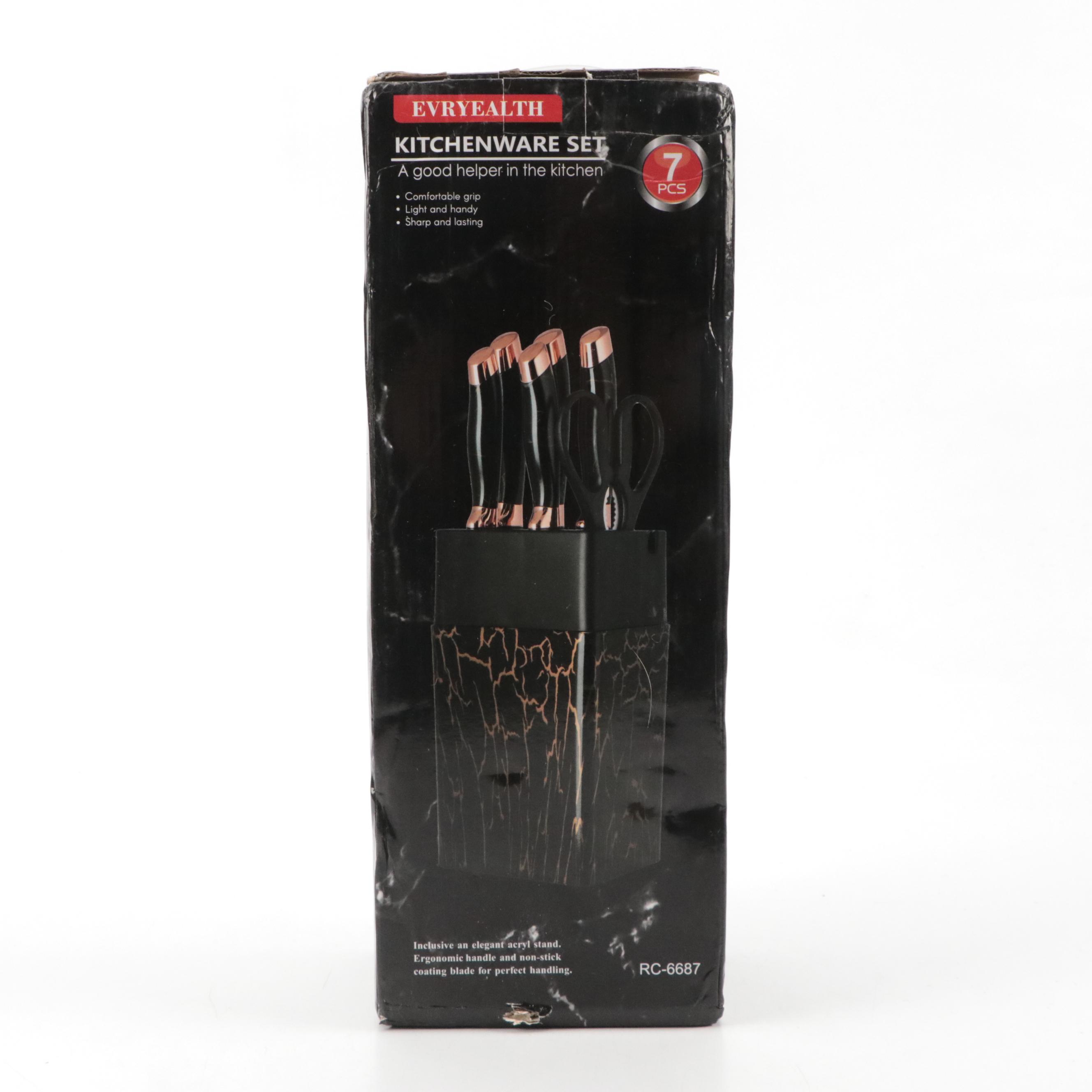 Evryealth Kitchen Knife Set with Cutlery Block