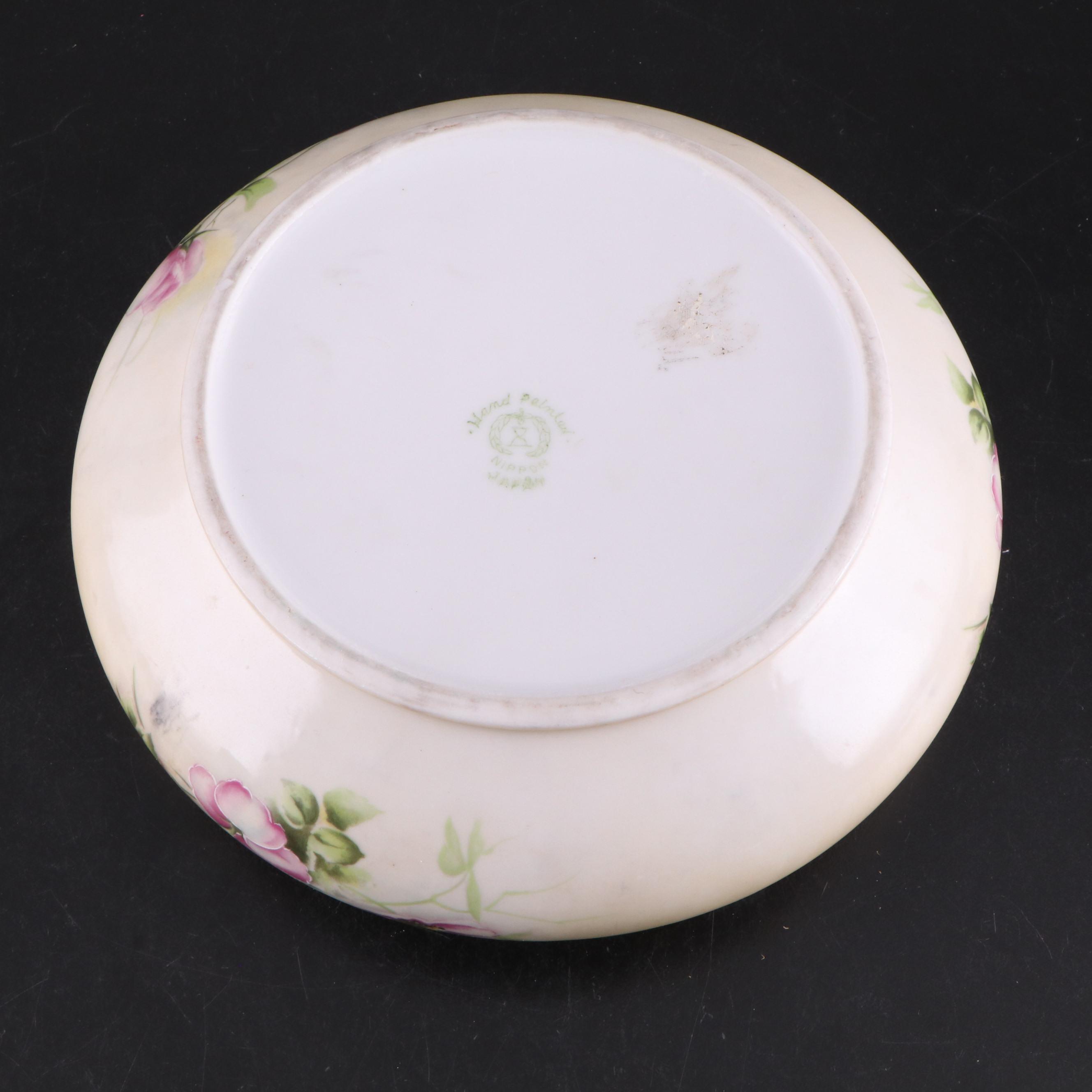Koshida Satsuma Plate with Other Nippon Hand-Painted Porcelain
