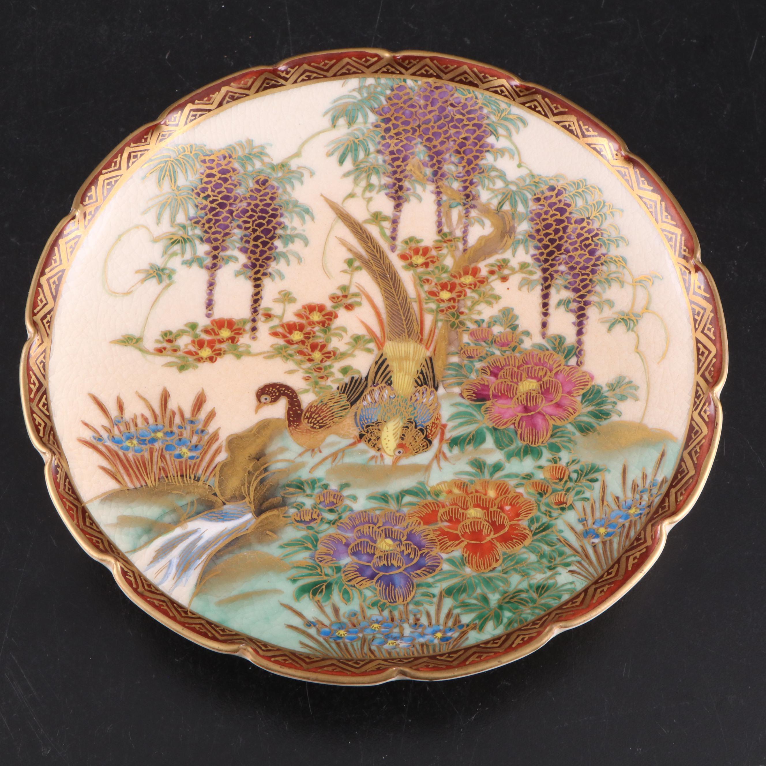 Koshida Satsuma Plate with Other Nippon Hand-Painted Porcelain