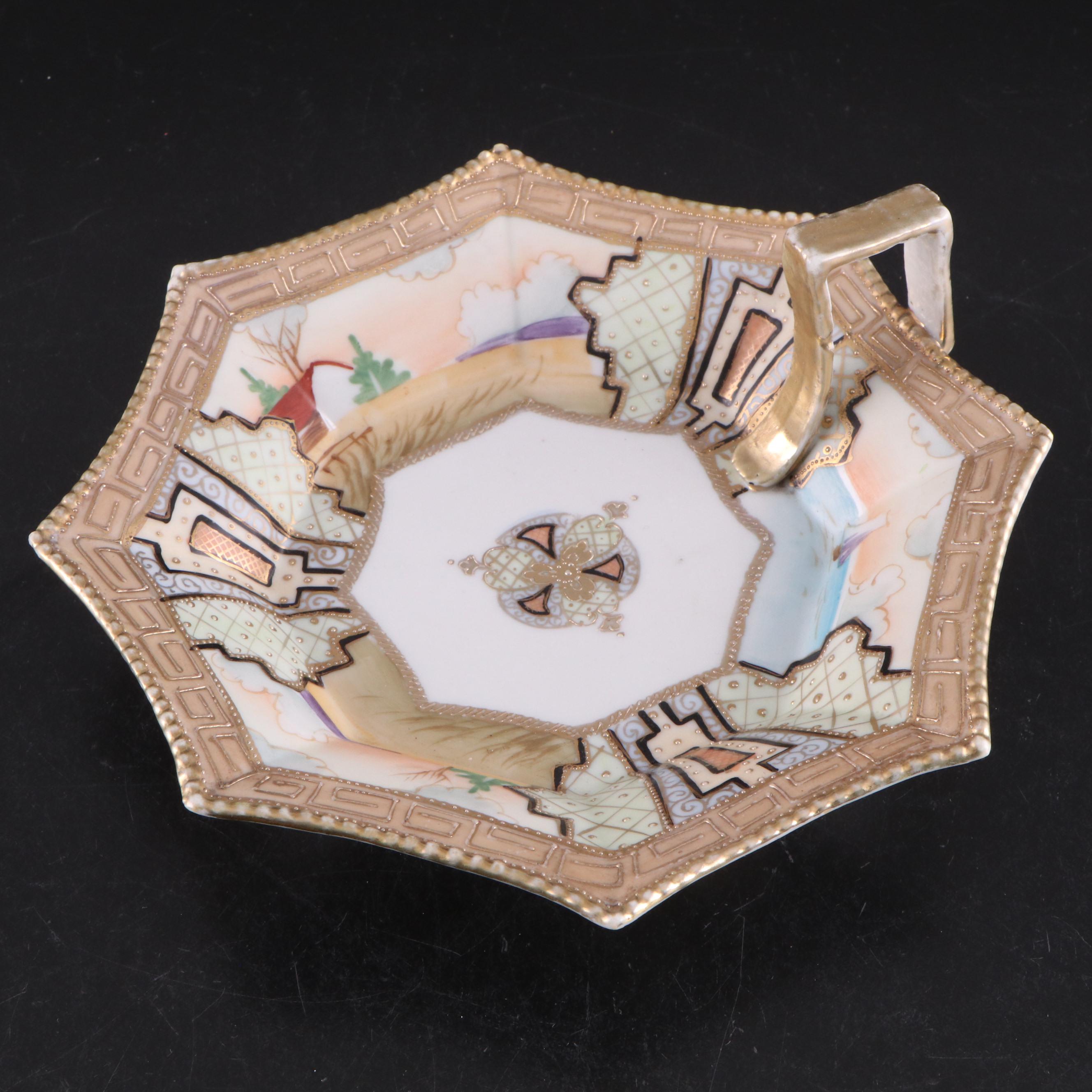 Koshida Satsuma Plate with Other Nippon Hand-Painted Porcelain