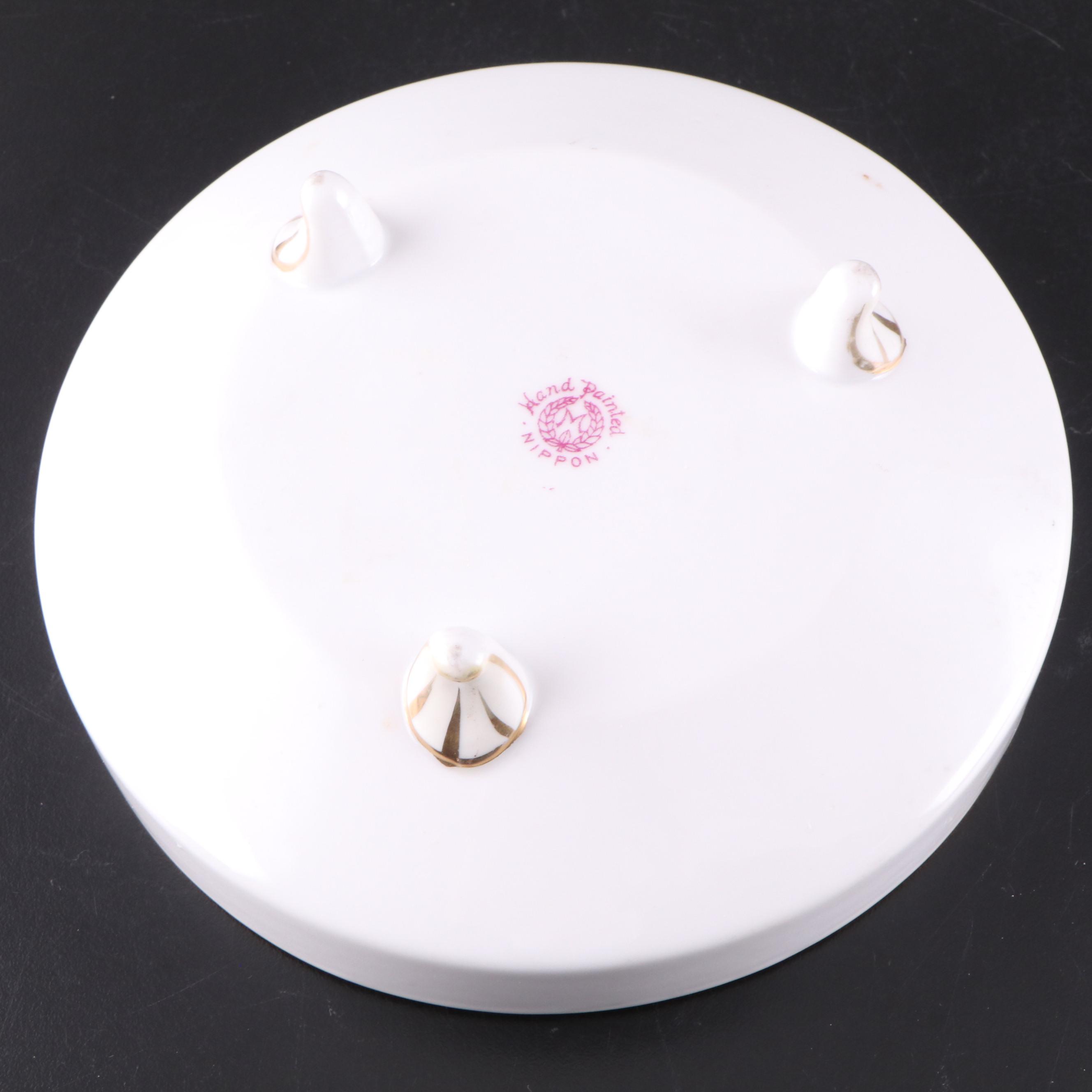 Koshida Satsuma Plate with Other Nippon Hand-Painted Porcelain