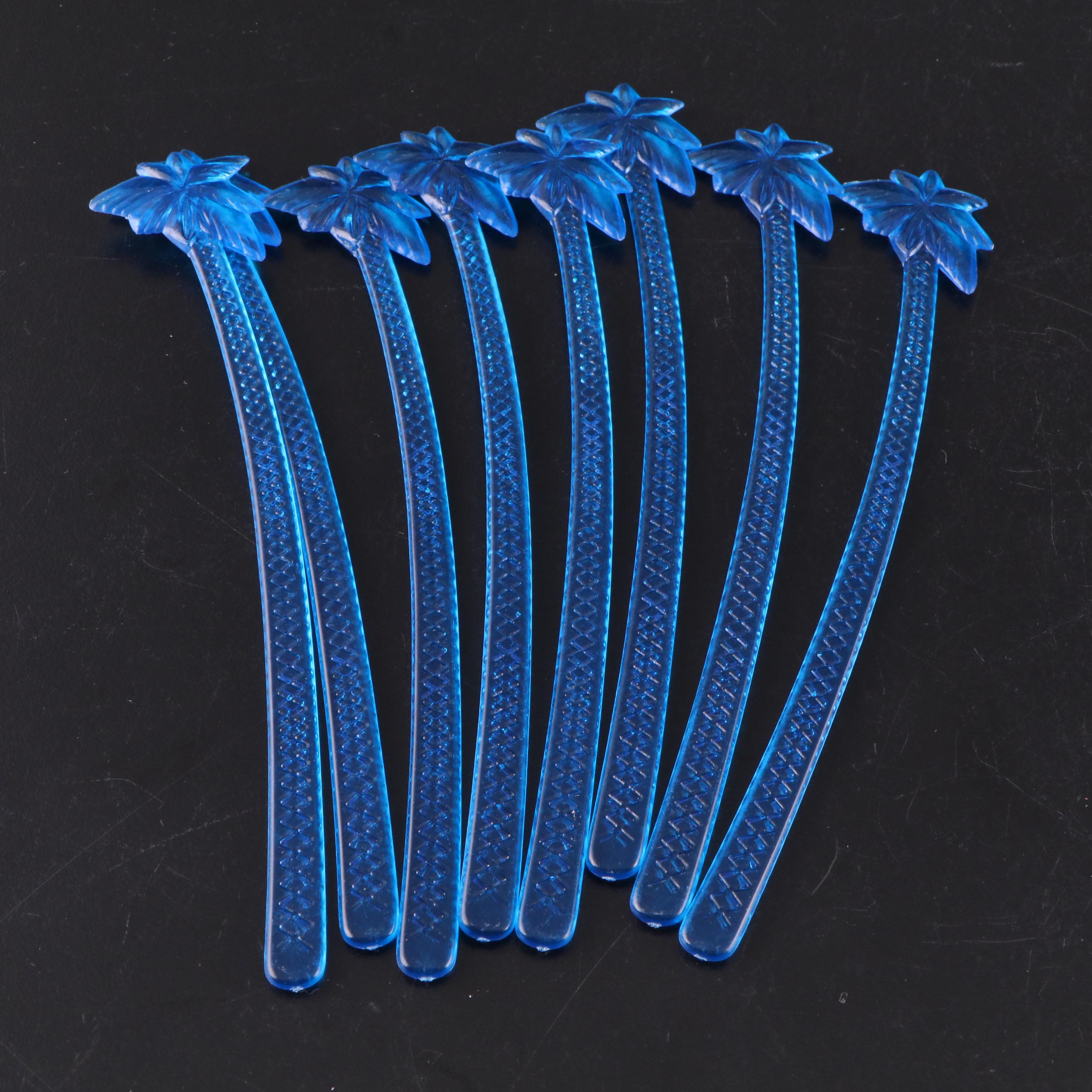 Palm Tree, Lady, Giraffe, and Other Plastic and Glass Cocktail Swizzle Sticks