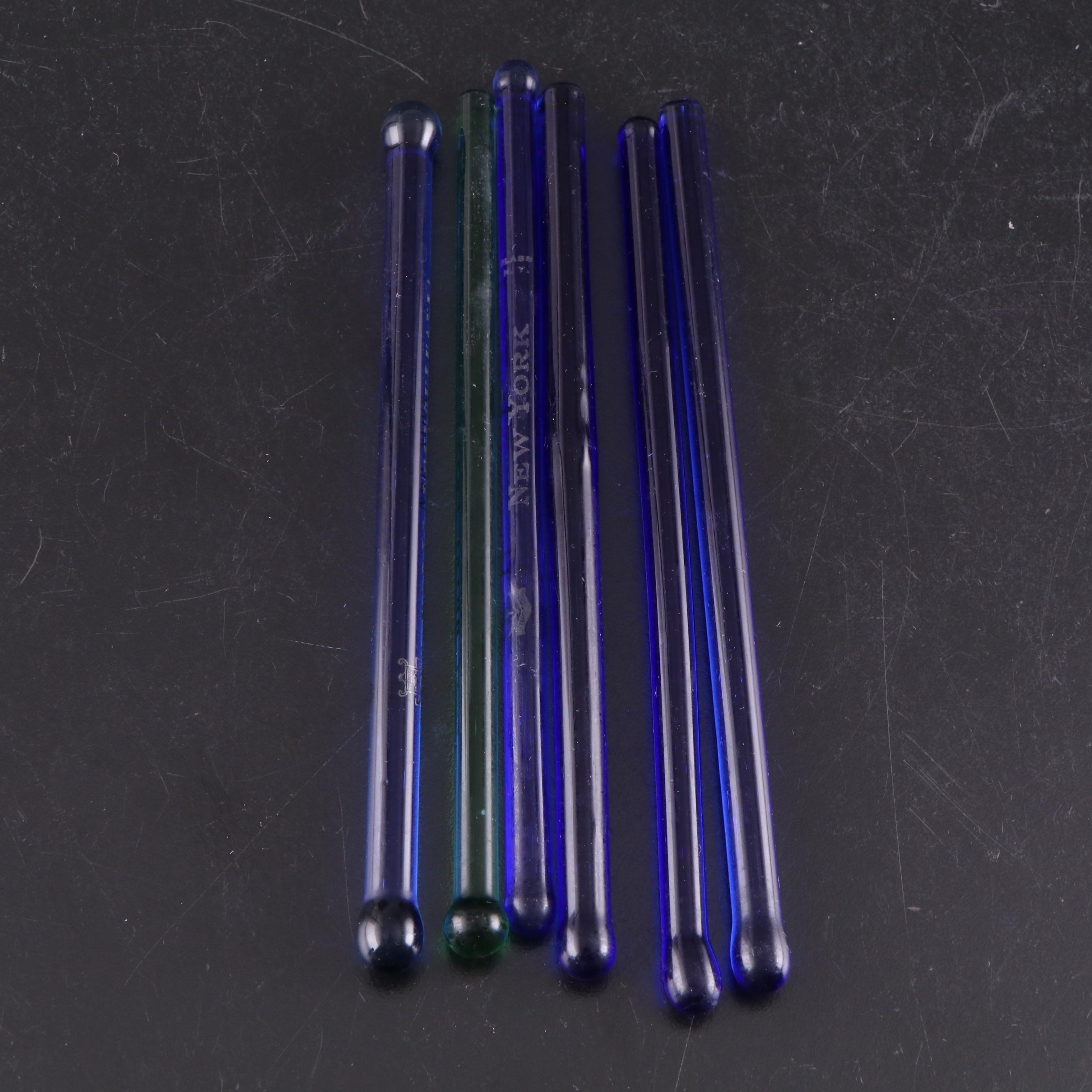 Palm Tree, Lady, Giraffe, and Other Plastic and Glass Cocktail Swizzle Sticks