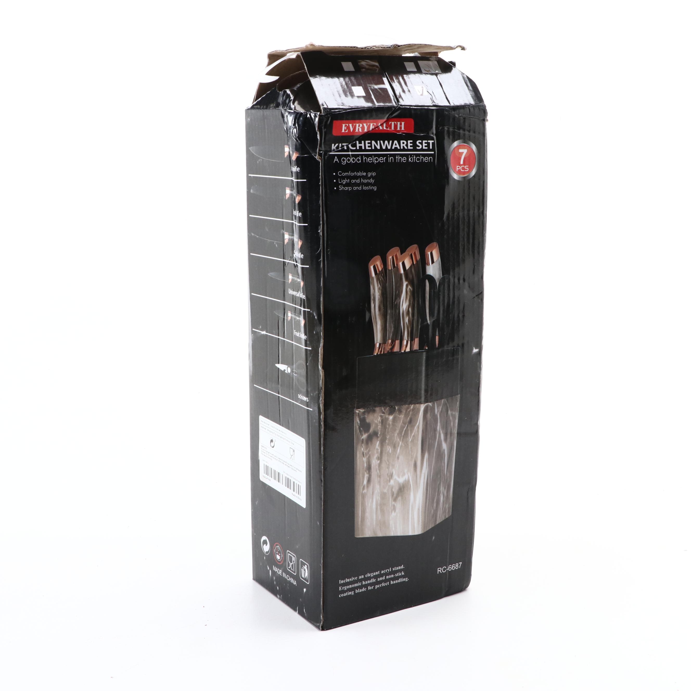 Evryealth Kitchen Knife Set with Cutlery Block