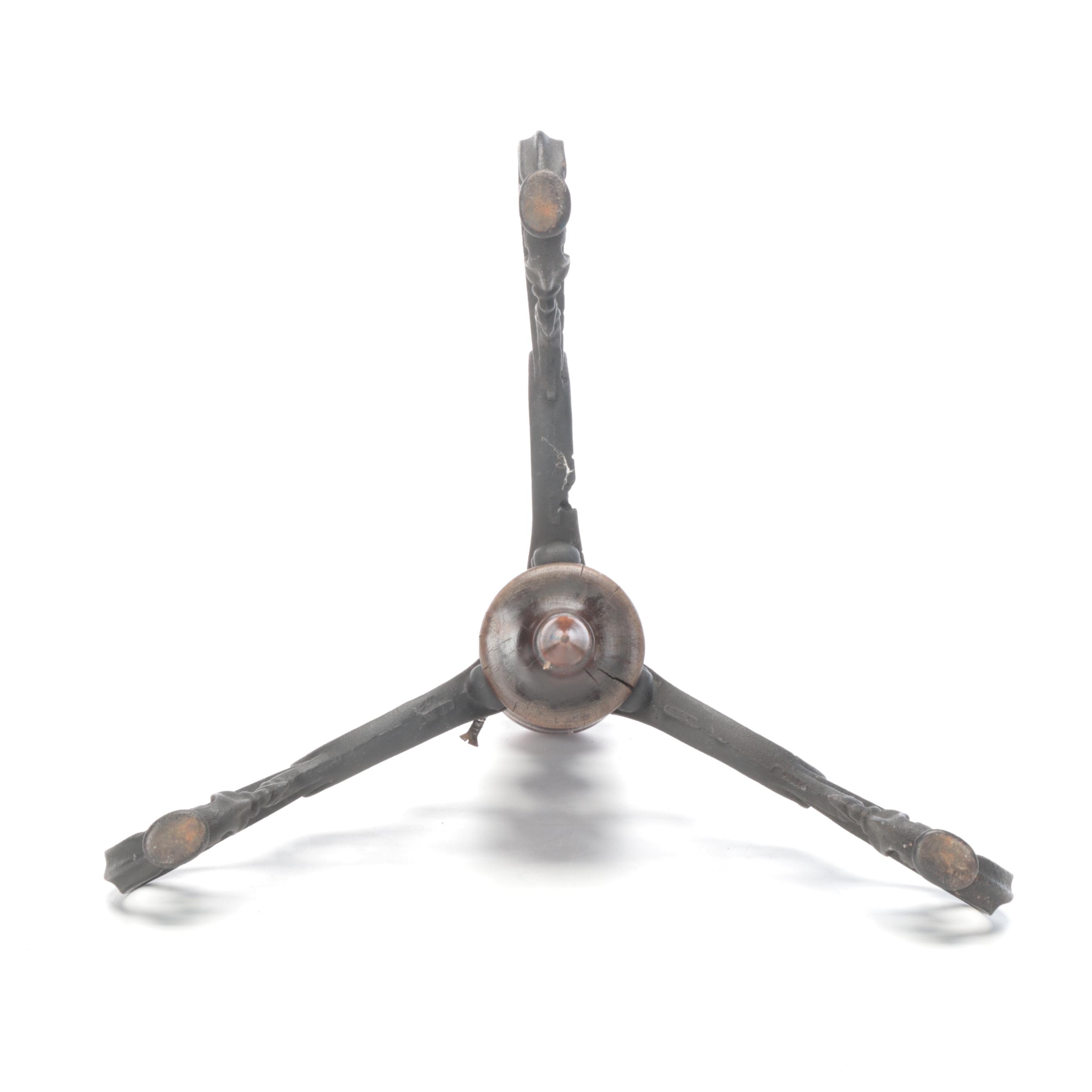 Late Victorian Hardwood and Cast Iron Stool or Side Table