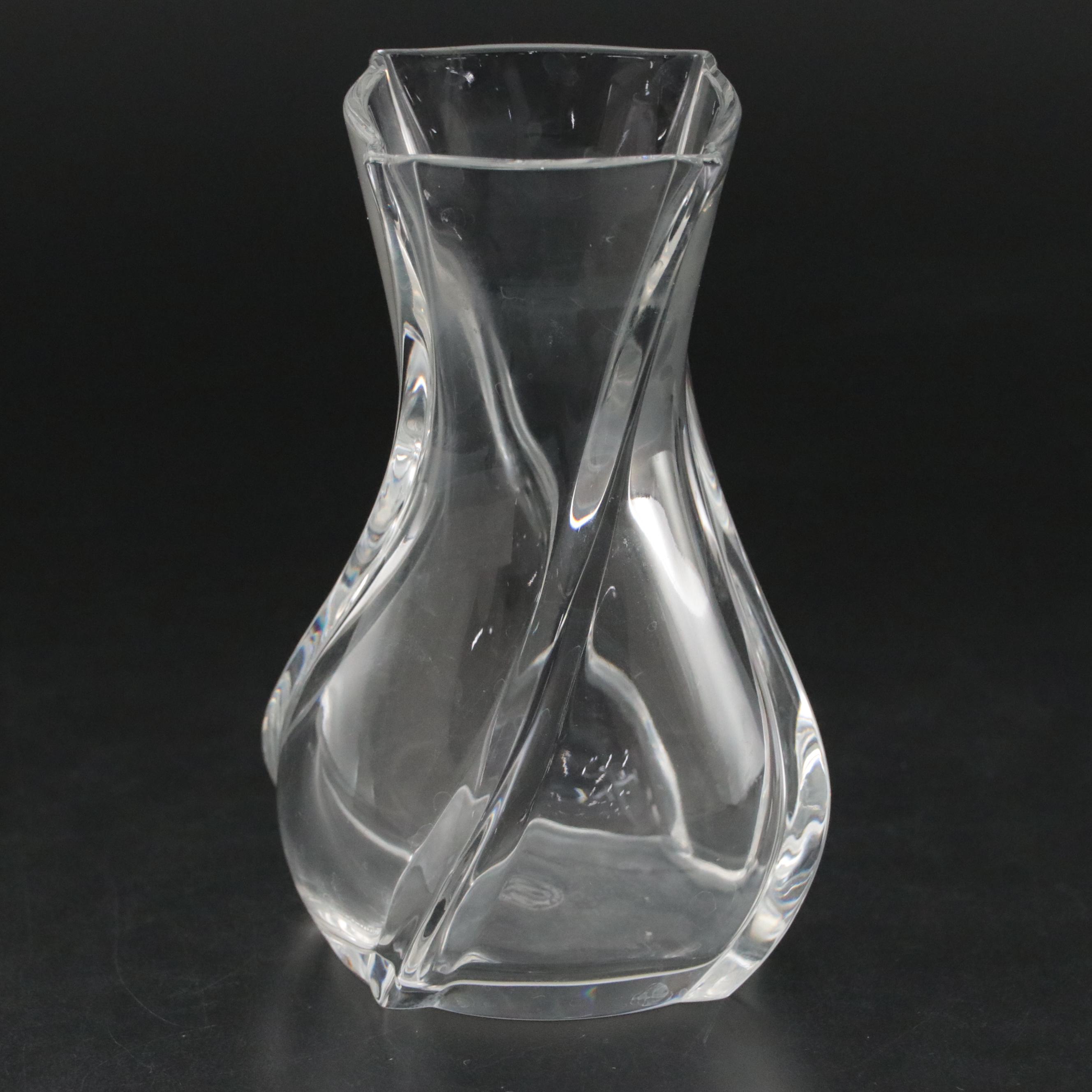 Baccarat Crystal "Serpentin" Spiral Vase