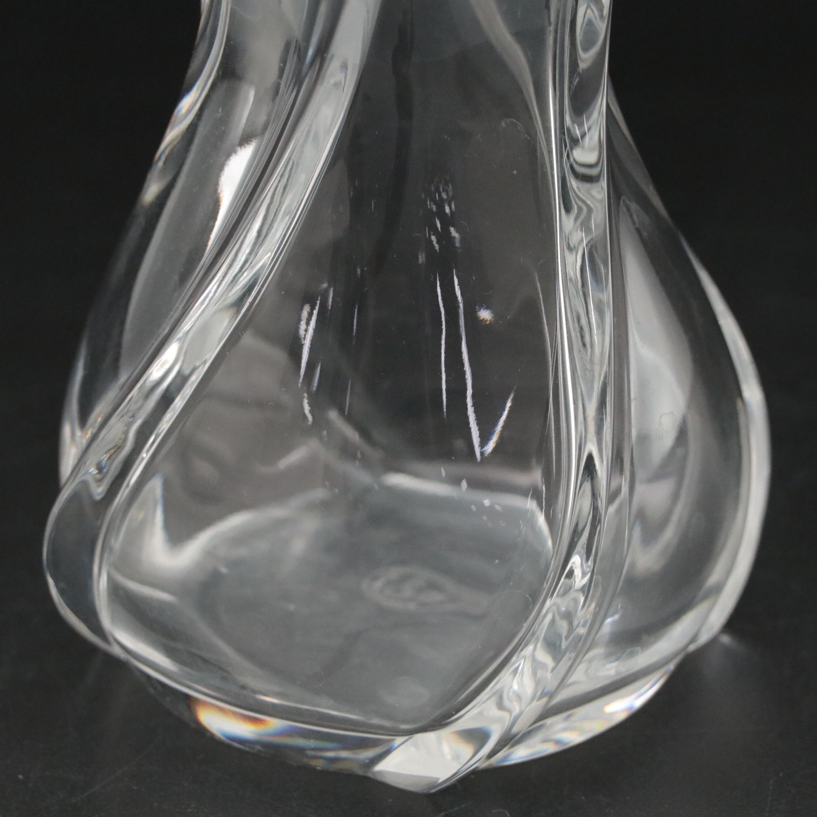 Baccarat Crystal "Serpentin" Spiral Vase
