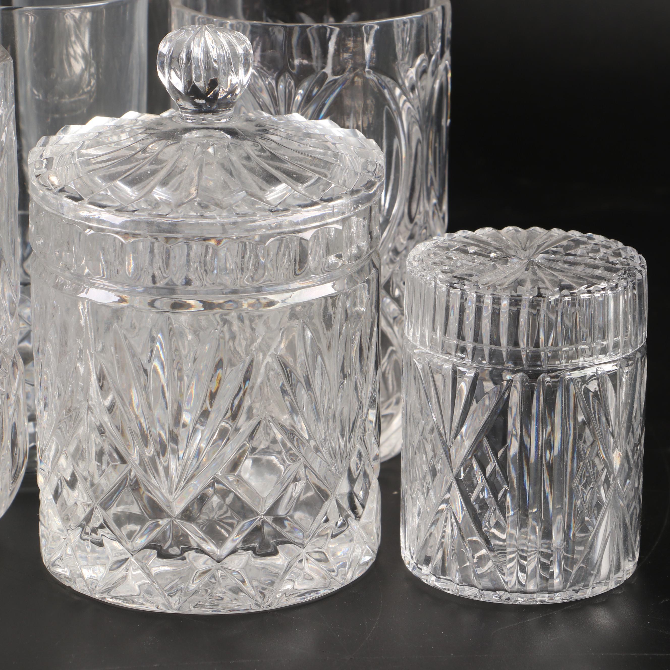 Cristal d'Arques Durand "Diamond" Highball Glasses with Other Crystal Tableware