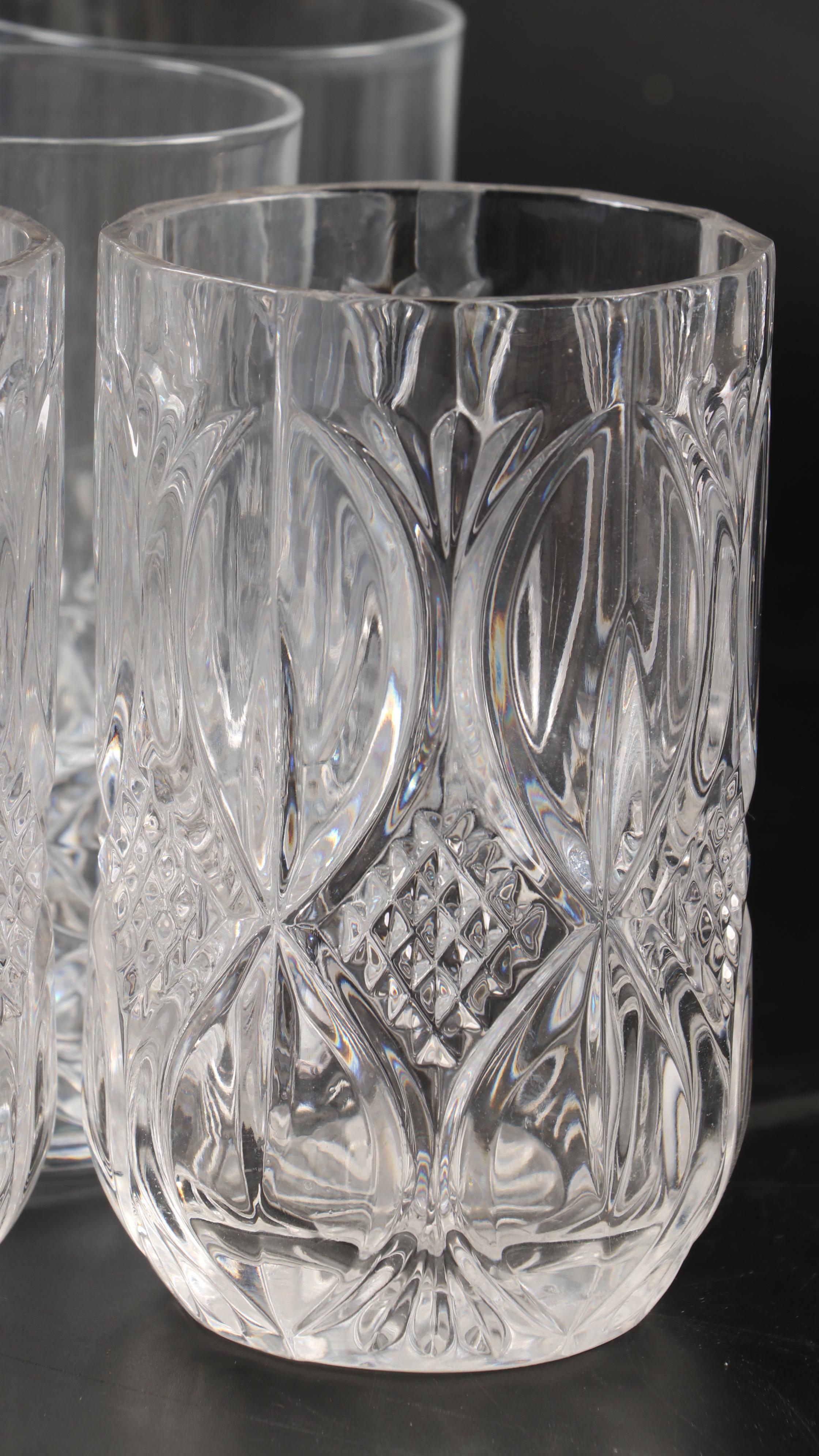 Cristal d'Arques Durand "Diamond" Highball Glasses with Other Crystal Tableware