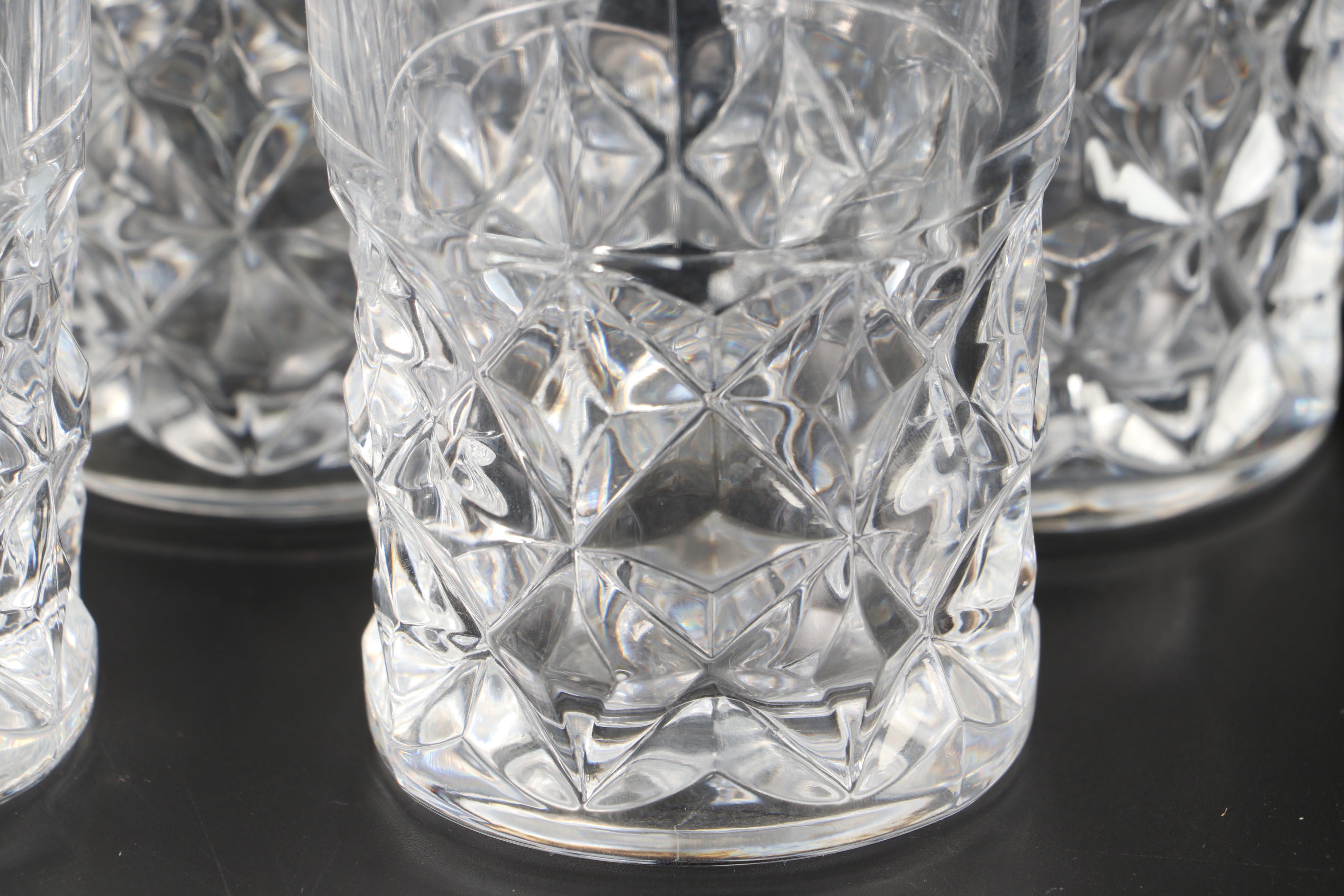 Cristal d'Arques Durand "Diamond" Highball Glasses with Other Crystal Tableware