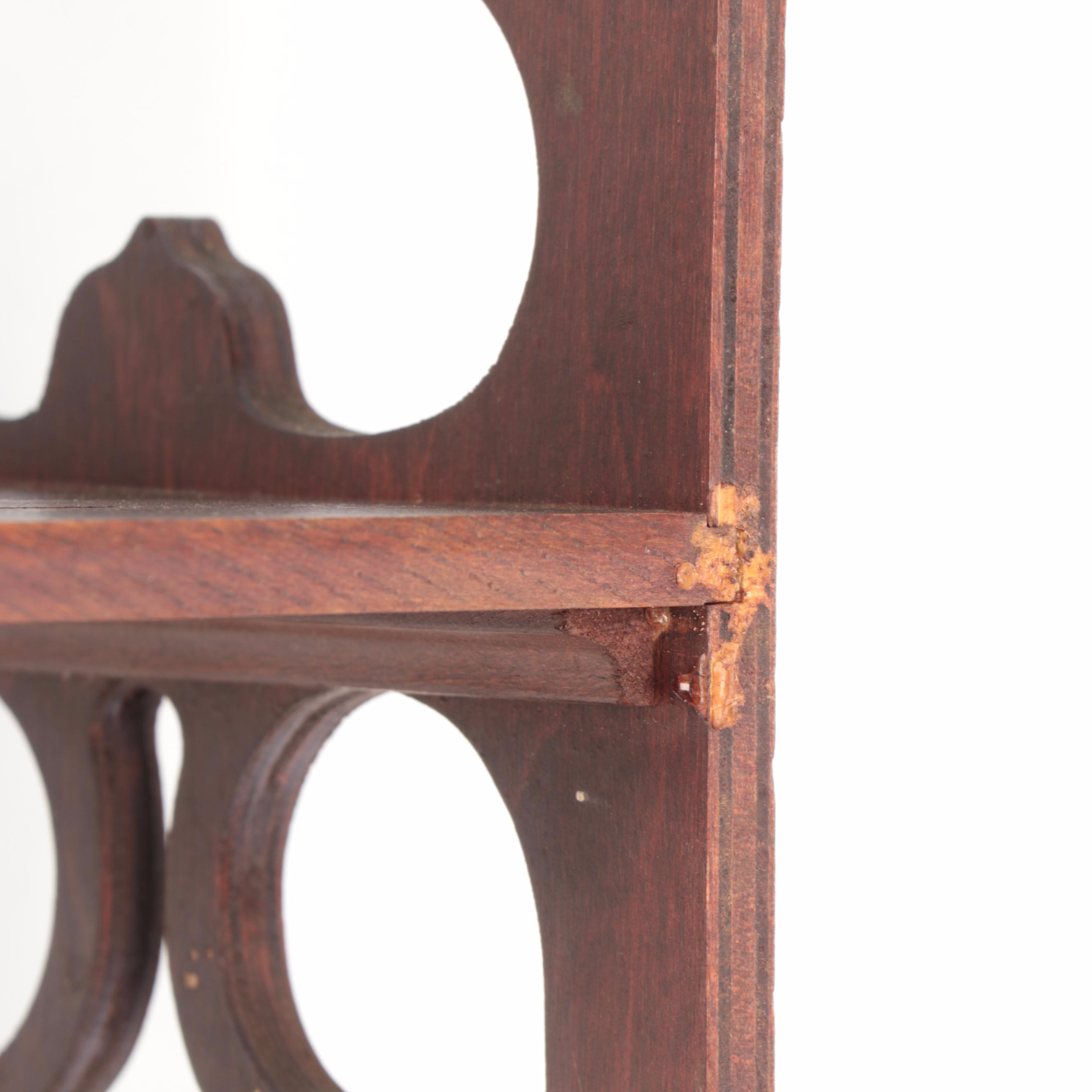 Chinese Chippendale Style Mahogany Fretwork Hanging Shelf, 20th Century