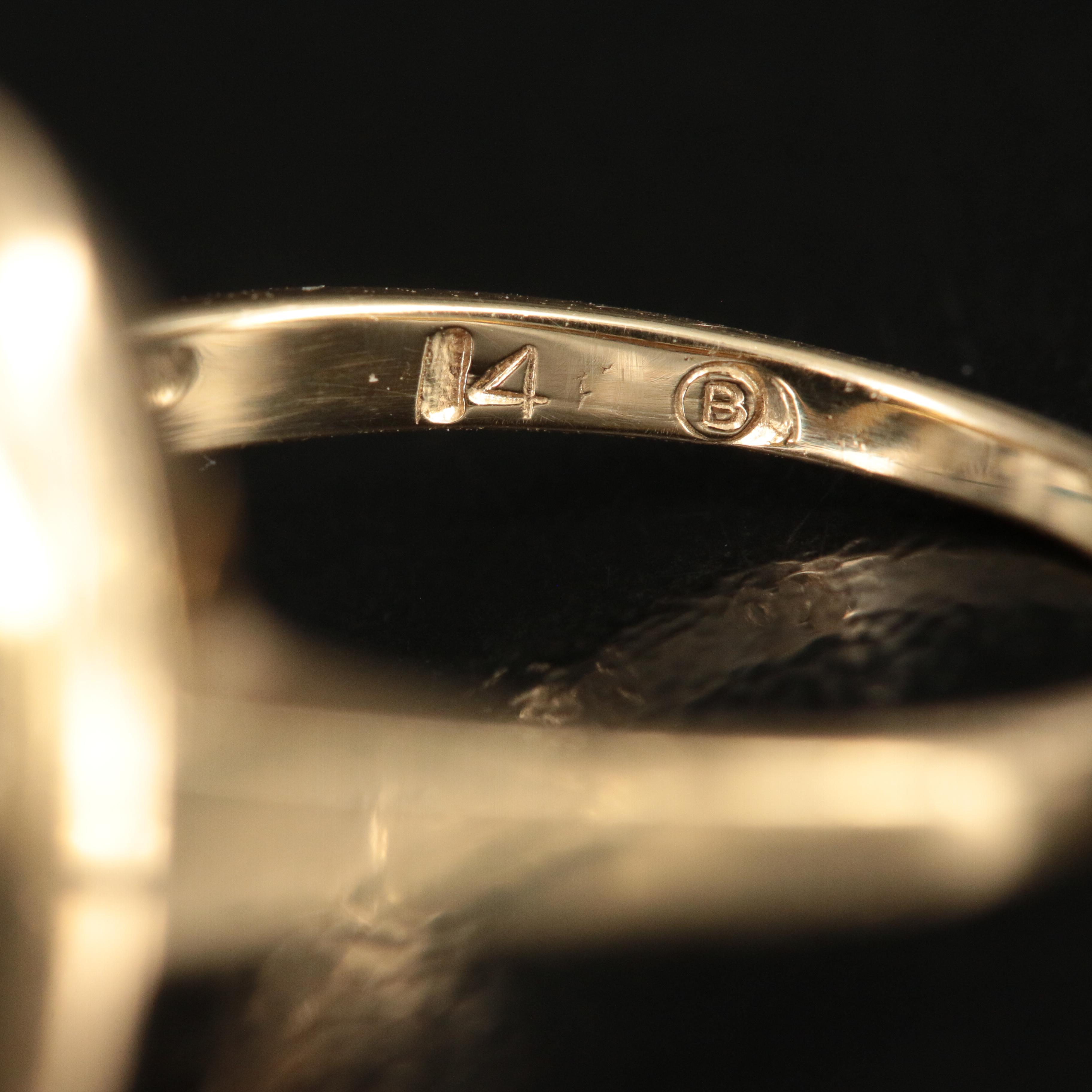 14K Black Onyx Oval Signet Ring