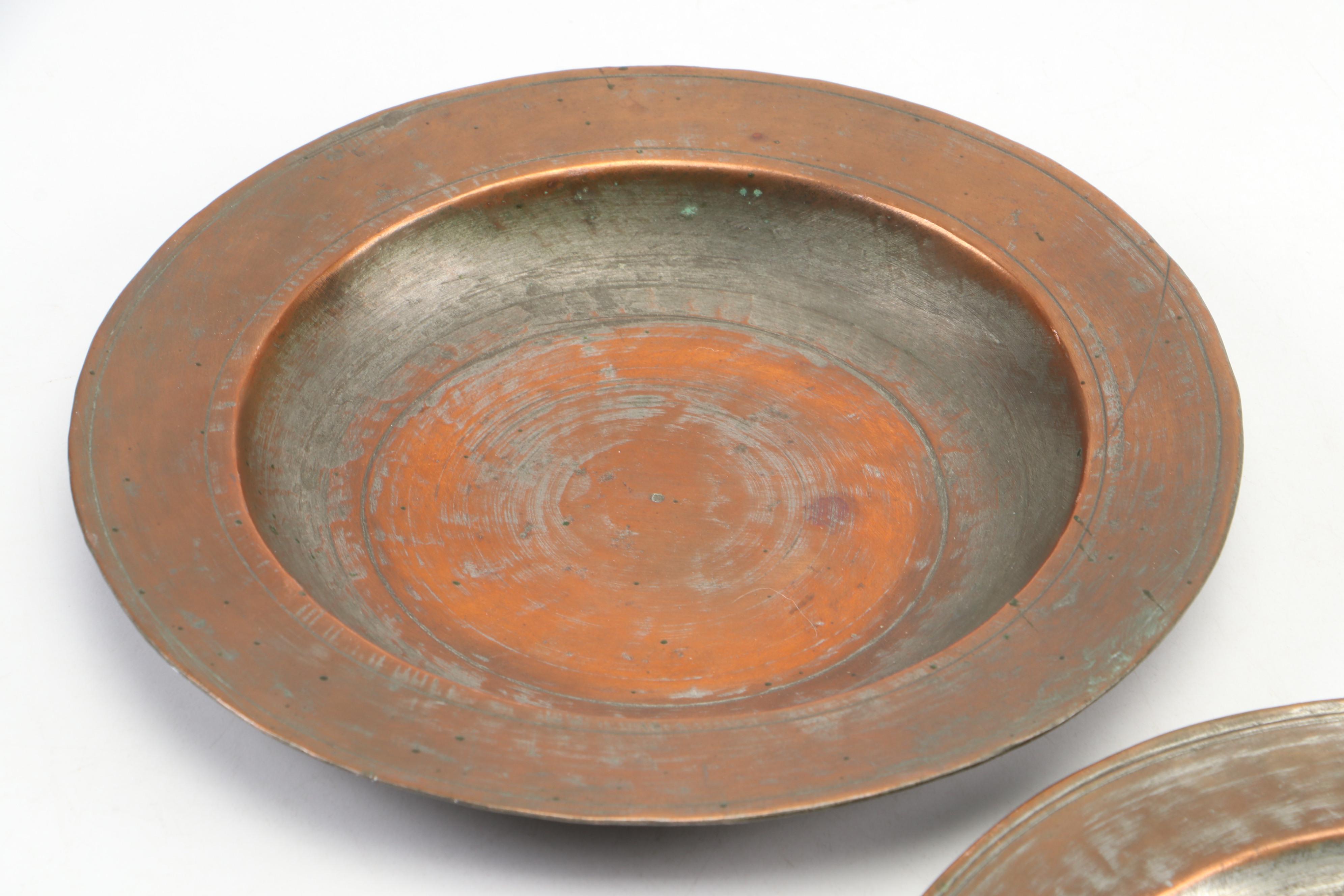 Middle Eastern Tinned Copper Plates