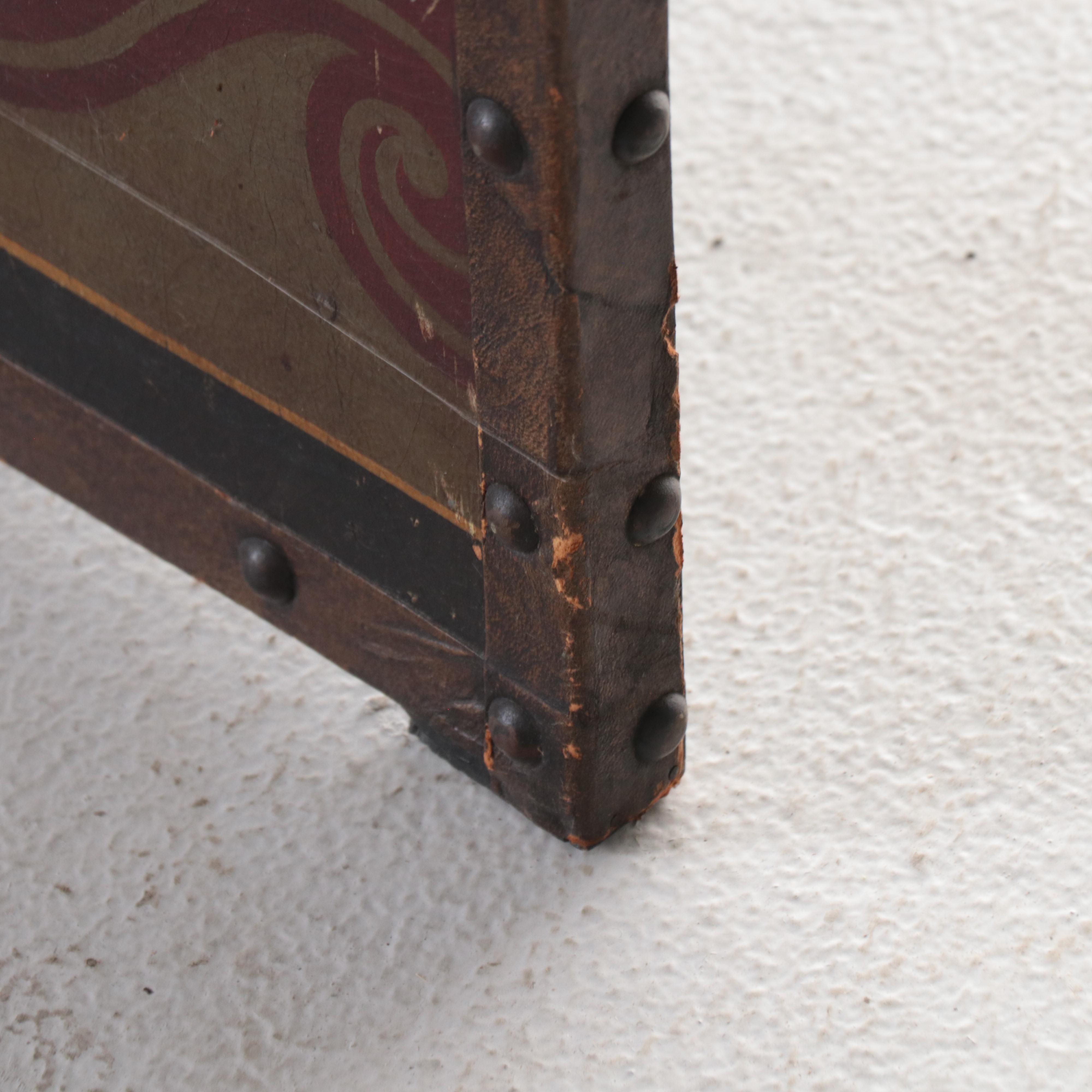 Neoclassical Style Painted and Parcel-Gilt Leather Four-Fold Screen