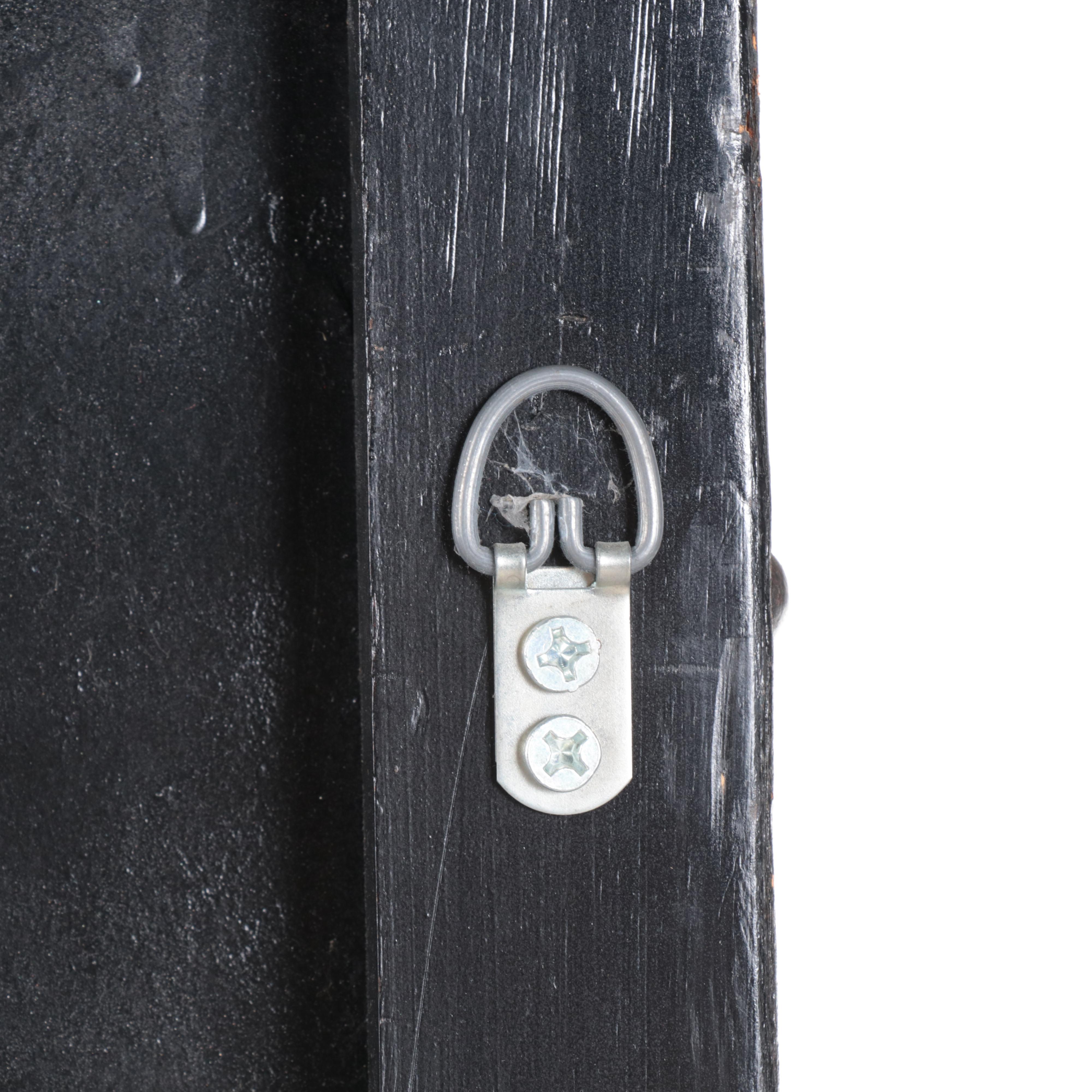 Neoclassical Style Painted and Parcel-Gilt Leather Four-Fold Screen