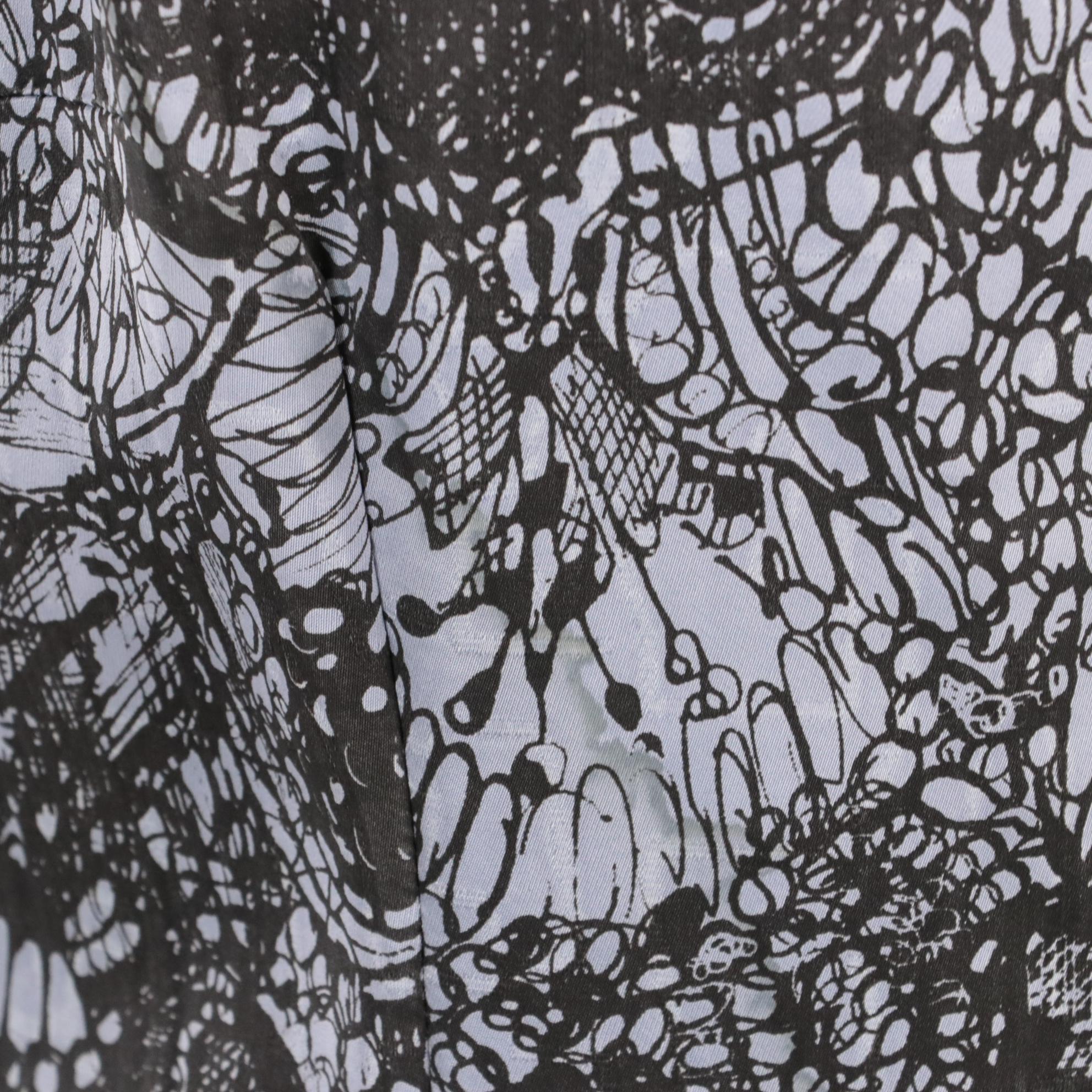 Prada Lace Print Viscose/Silk Blend Pleated Sleeveless Dress, Circa 2011