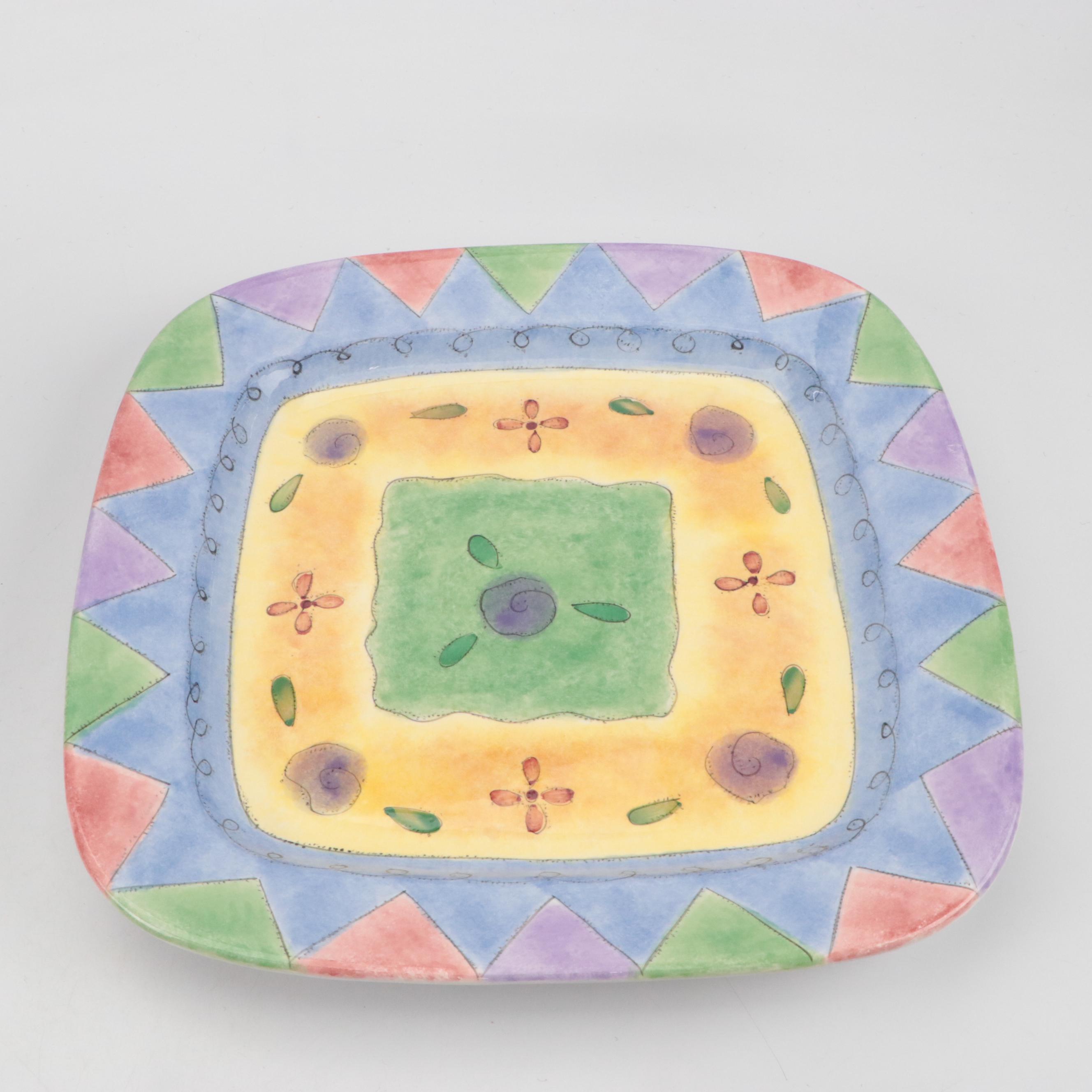 Sango Ceramic Serving Platter with Anchor Hocking Glass Beer Mug and More