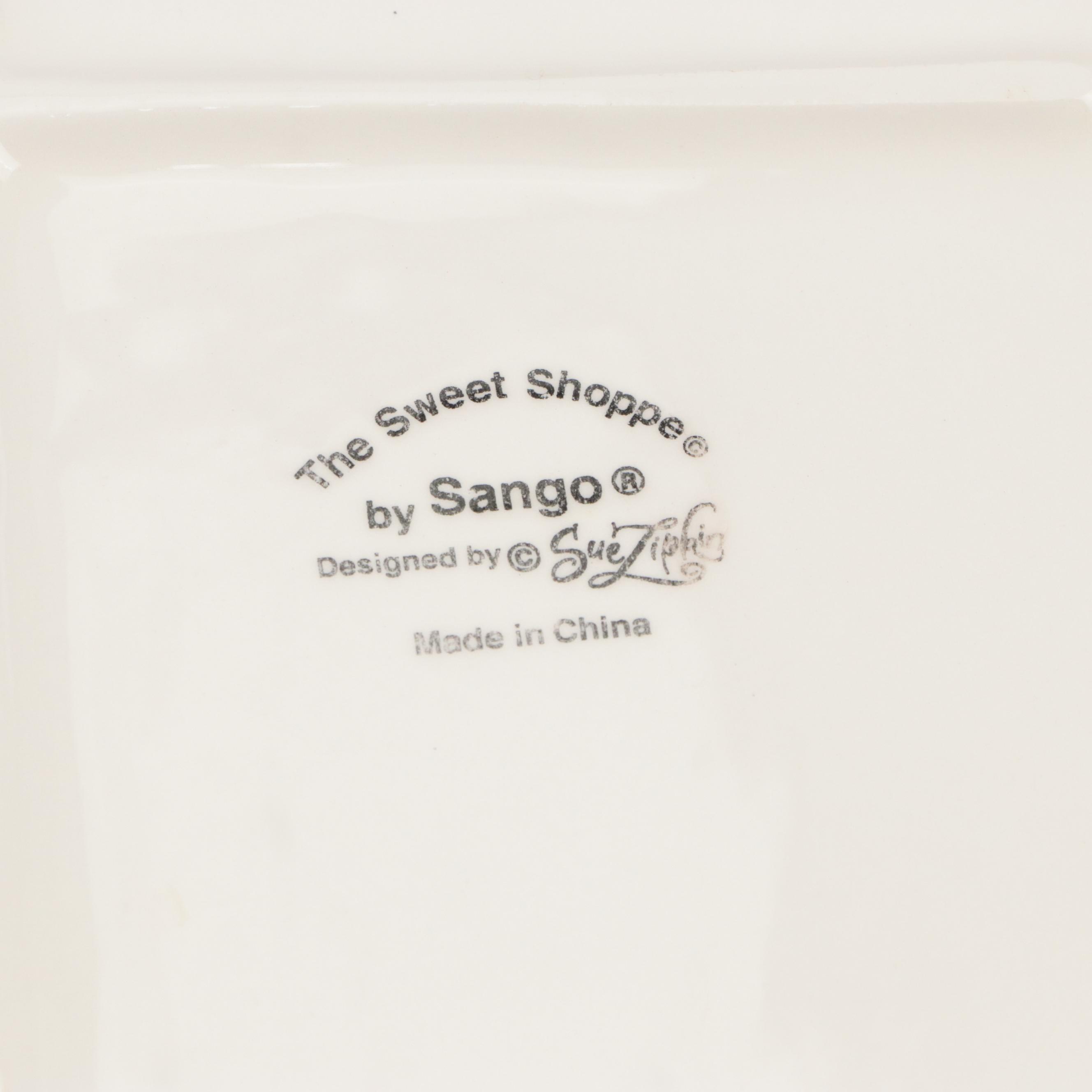 Sango Ceramic Serving Platter with Anchor Hocking Glass Beer Mug and More