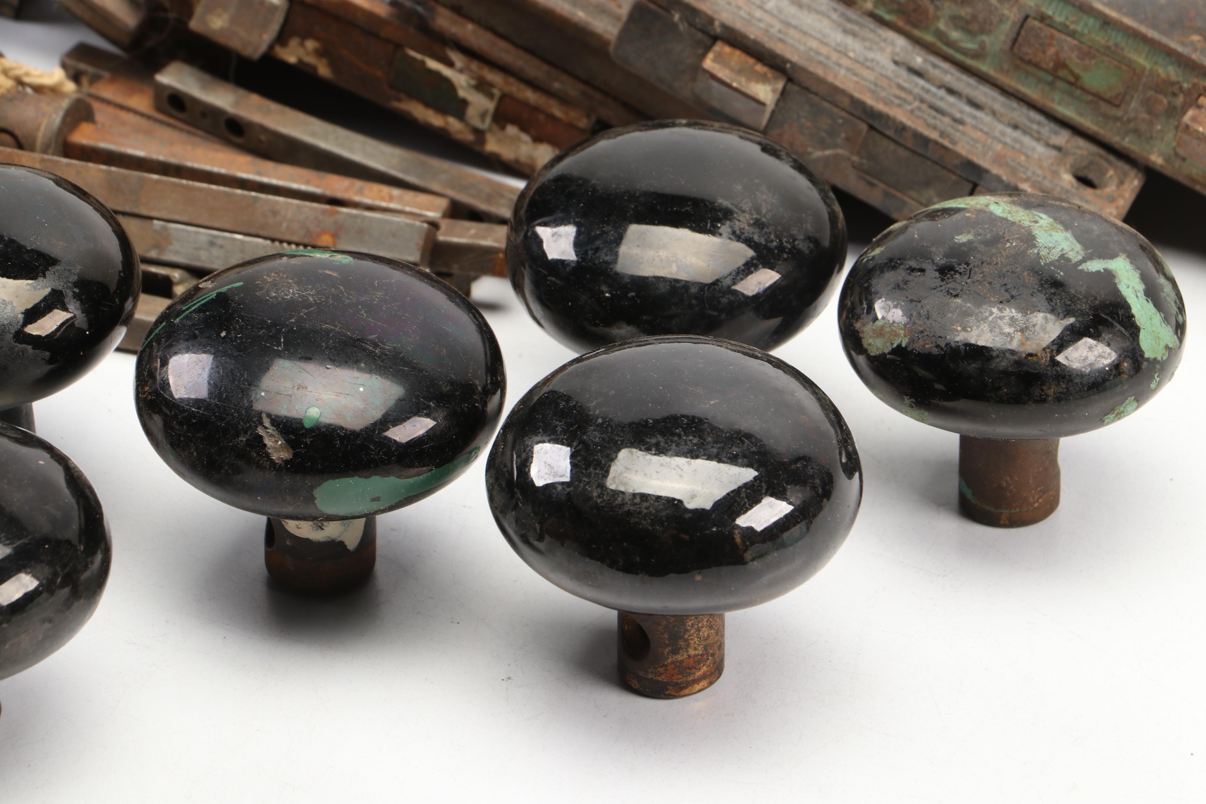 Salvaged Victorian Door Knobs and Mortise Locks, Late 19th/ Early 20th Century