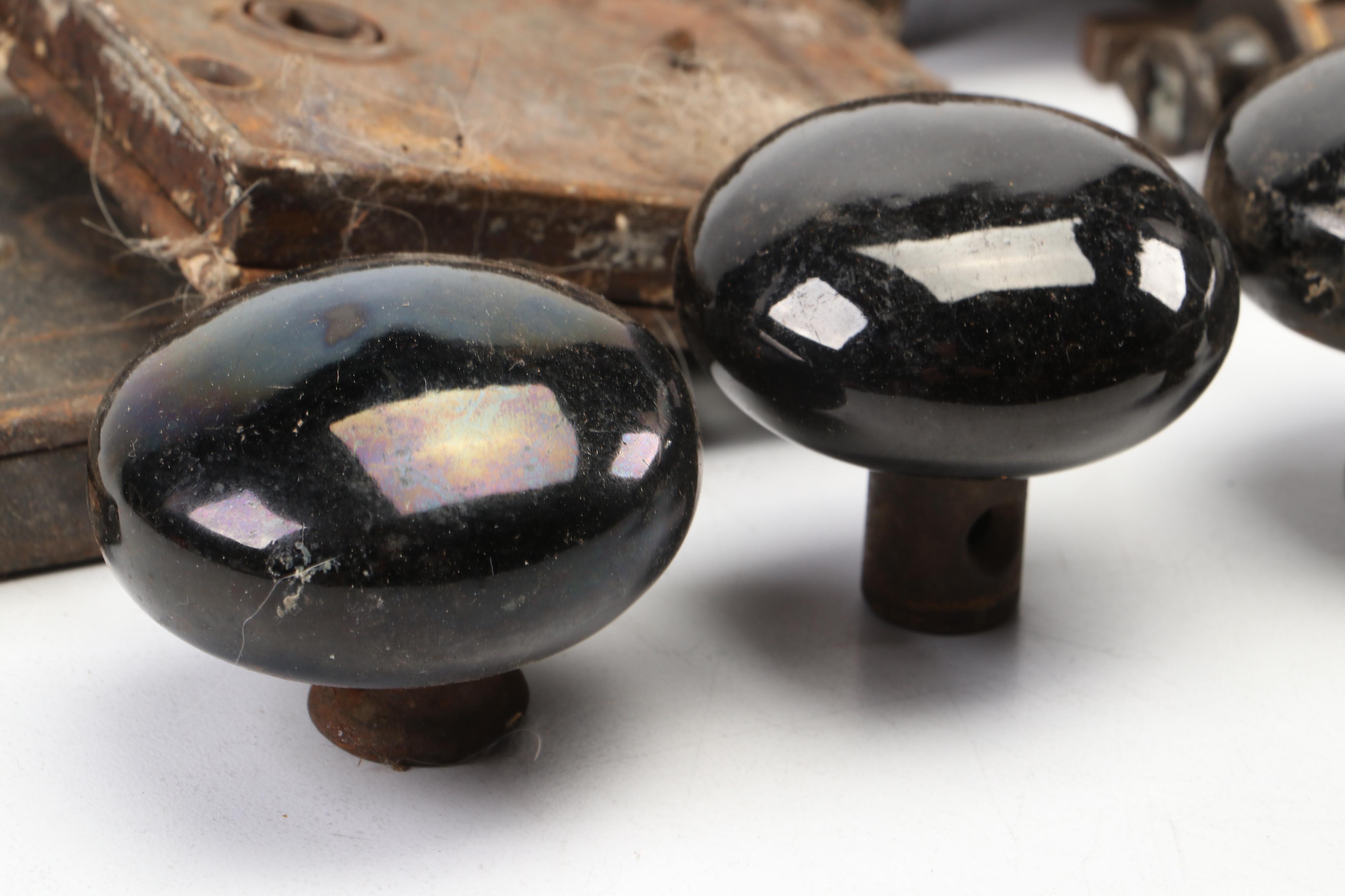 Salvaged Victorian Door Knobs and Mortise Locks, Late 19th/ Early 20th Century