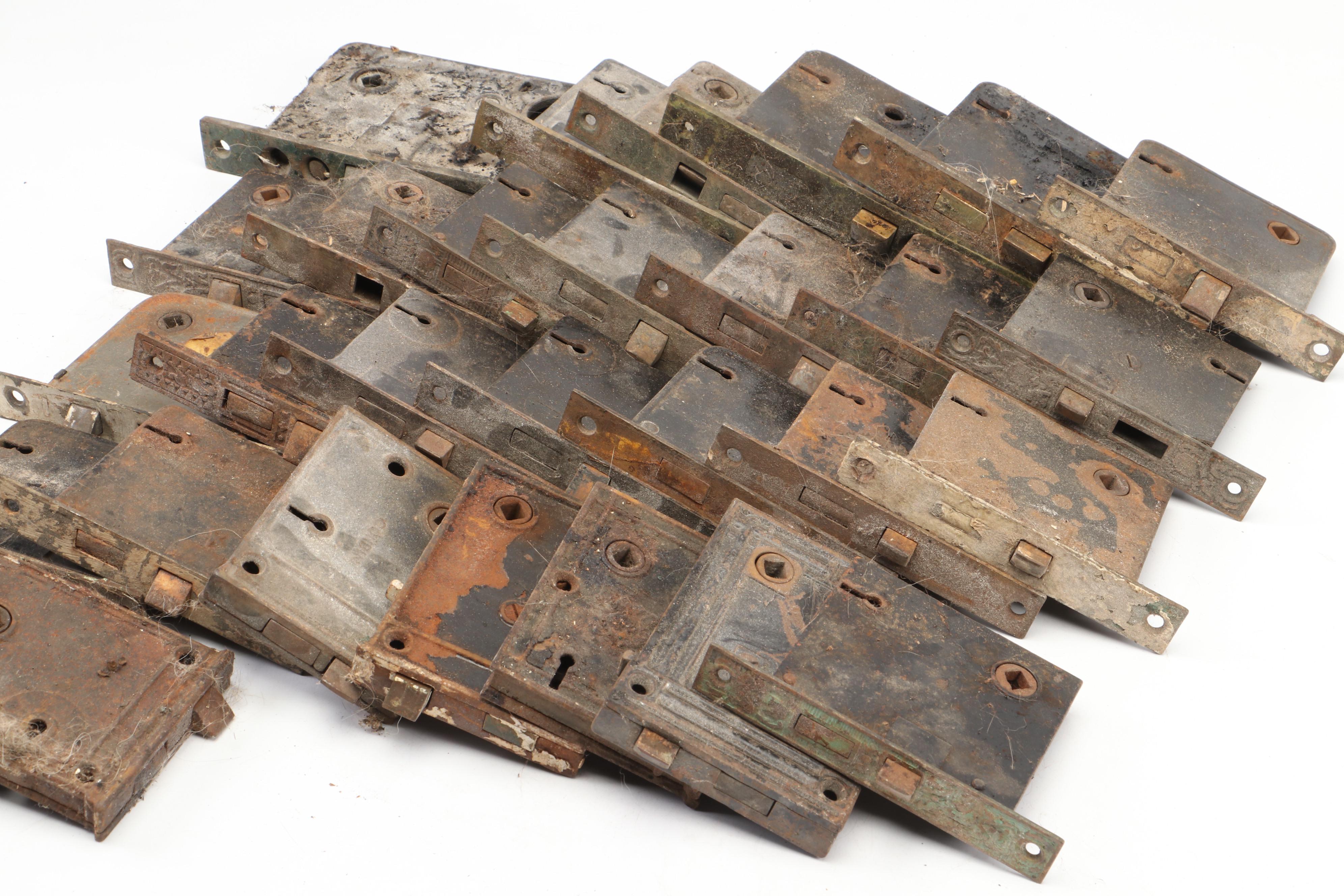 Salvaged Victorian Door Knobs and Mortise Locks, Late 19th/ Early 20th Century