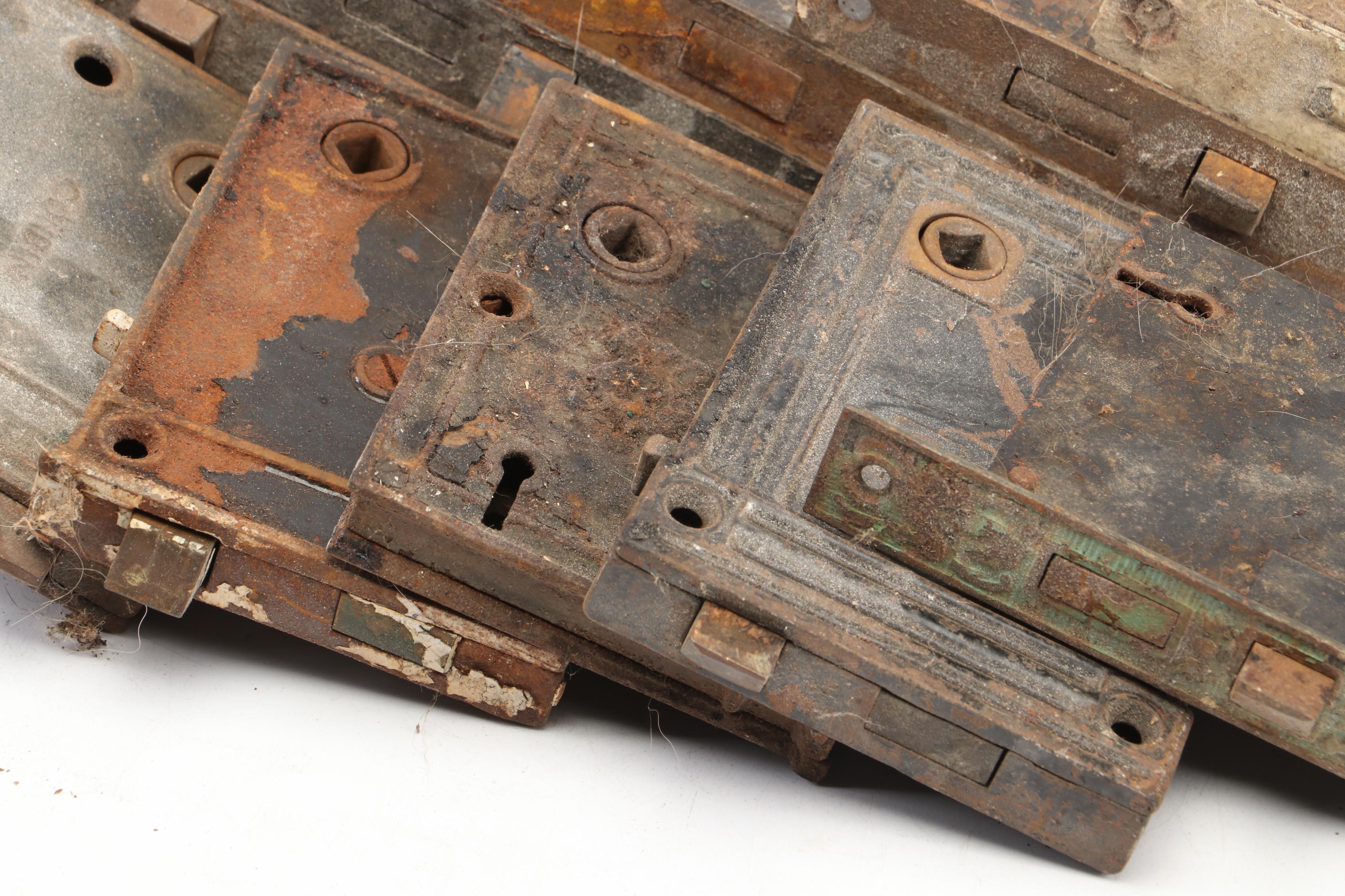 Salvaged Victorian Door Knobs and Mortise Locks, Late 19th/ Early 20th Century