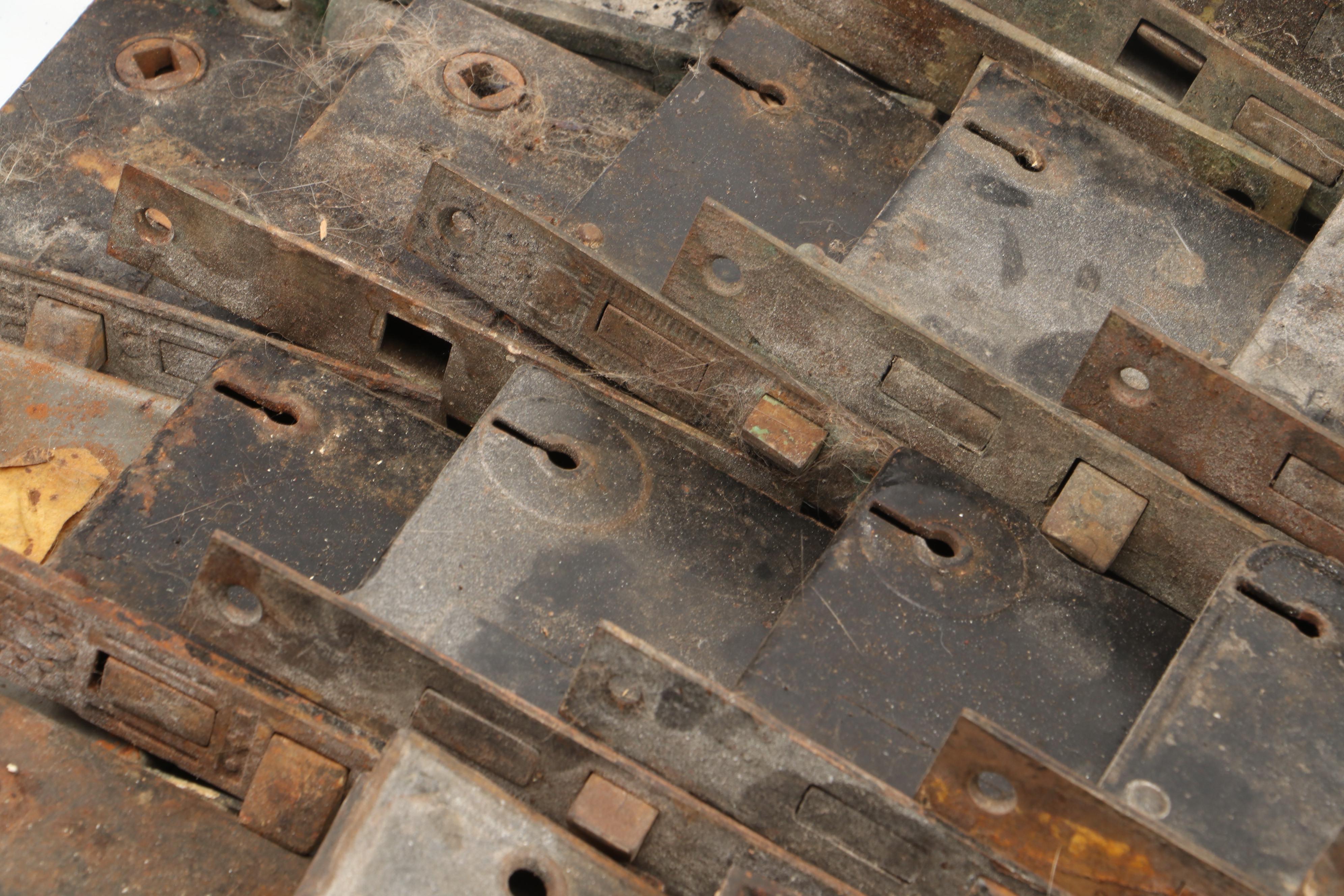 Salvaged Victorian Door Knobs and Mortise Locks, Late 19th/ Early 20th Century