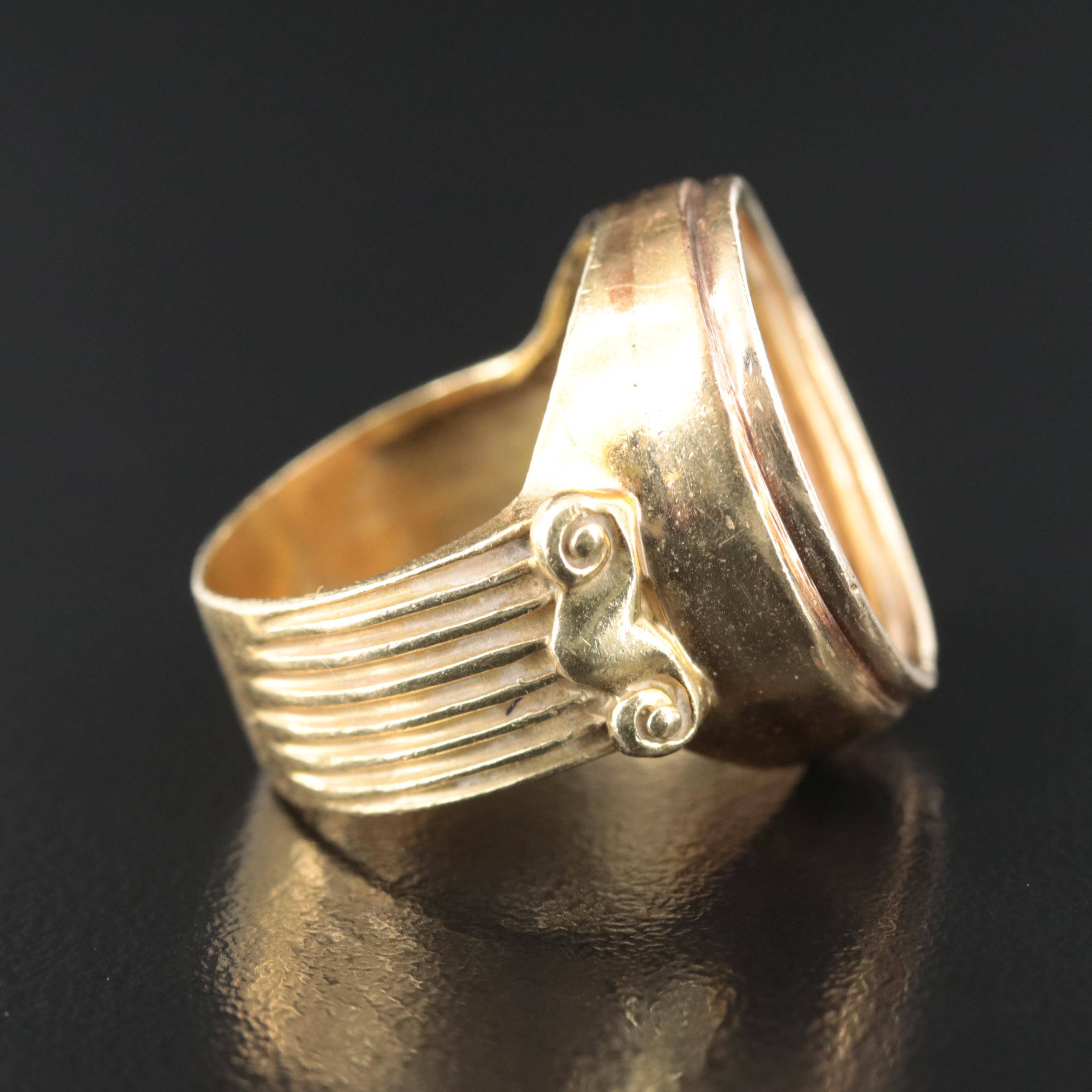 18K Ring with Coin 1929 $2.50 Indian Head Gold Quarter Eagle