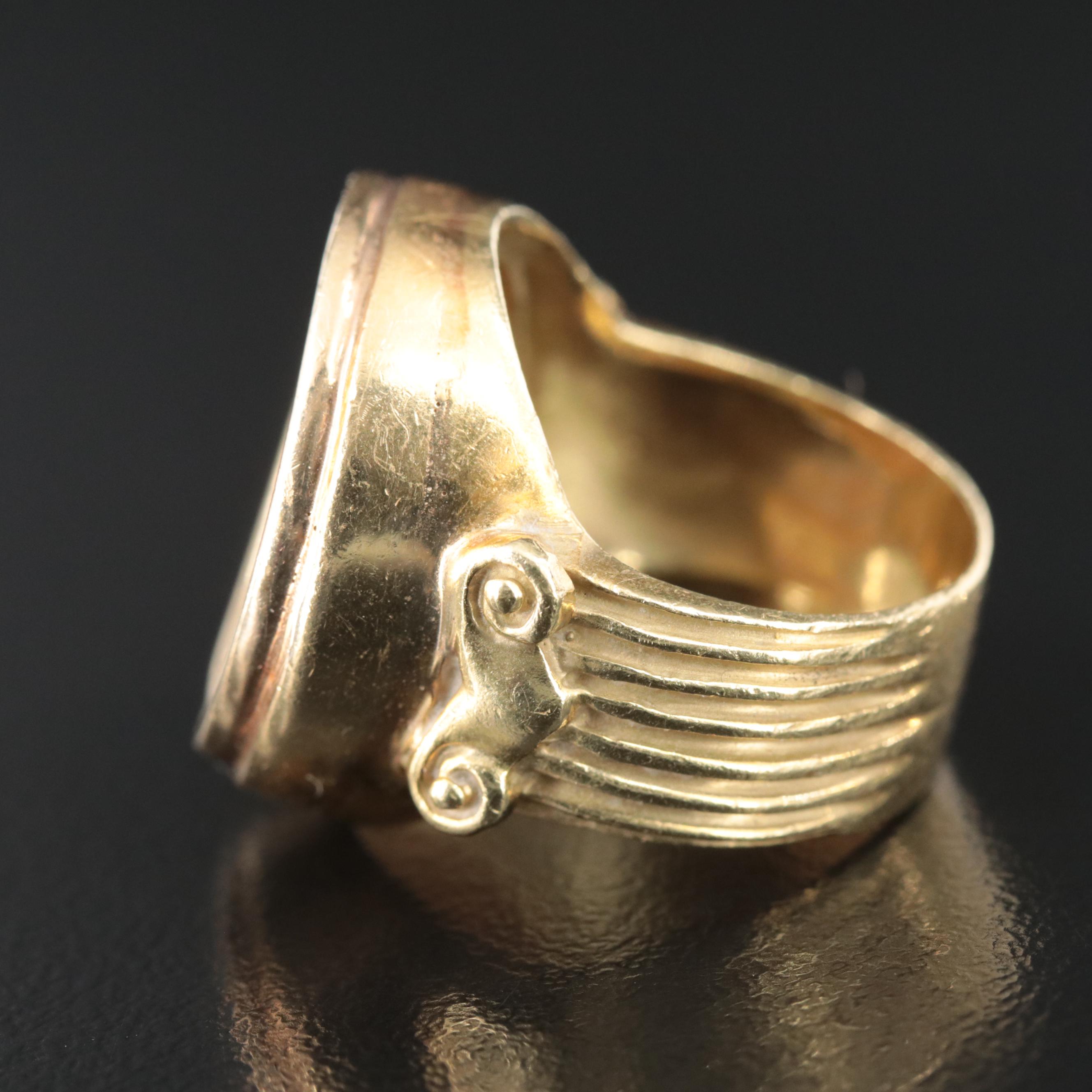 18K Ring with Coin 1929 $2.50 Indian Head Gold Quarter Eagle