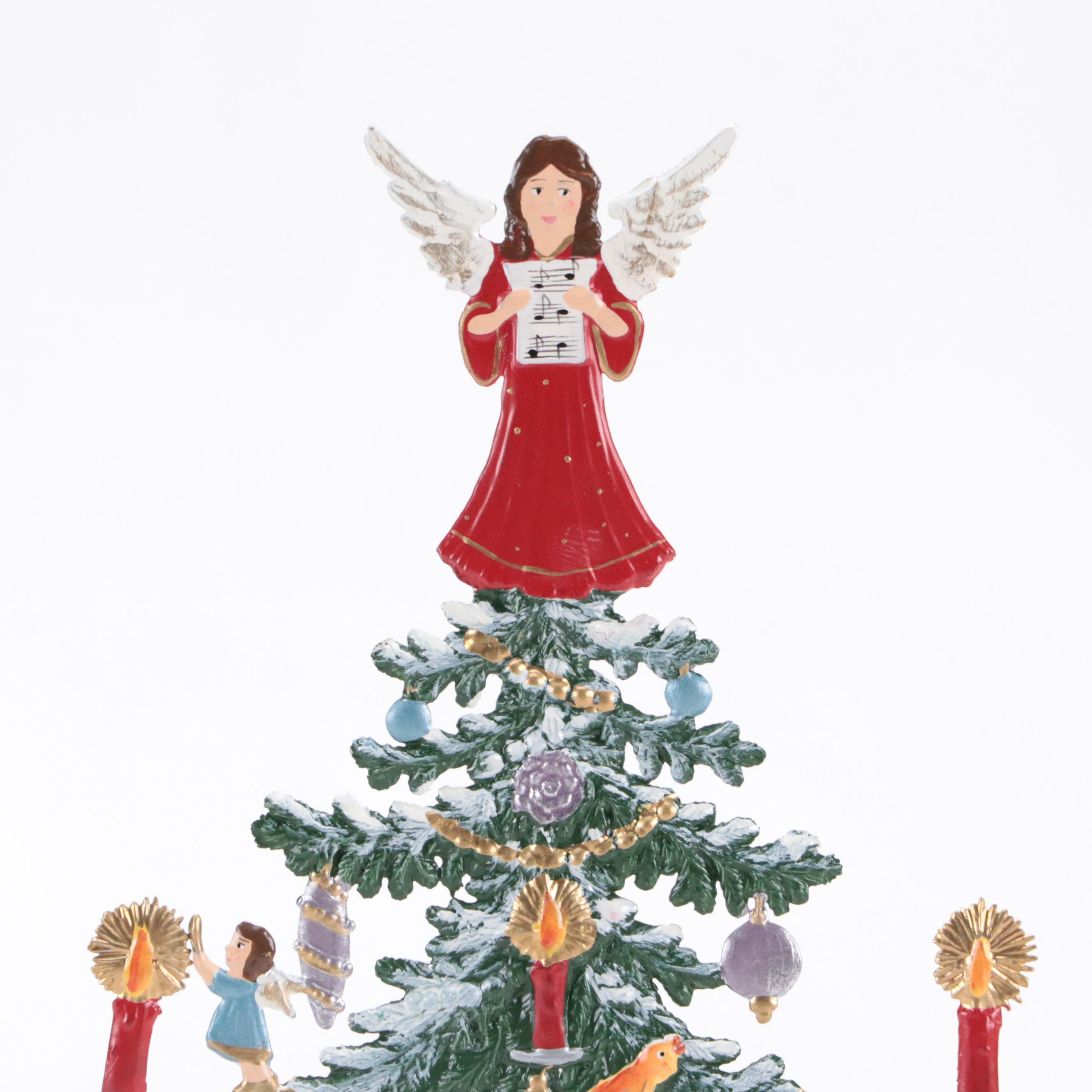 Wilhelm-Schweizer Enameled Bavarian Pewter Table Top Christmas Ornaments