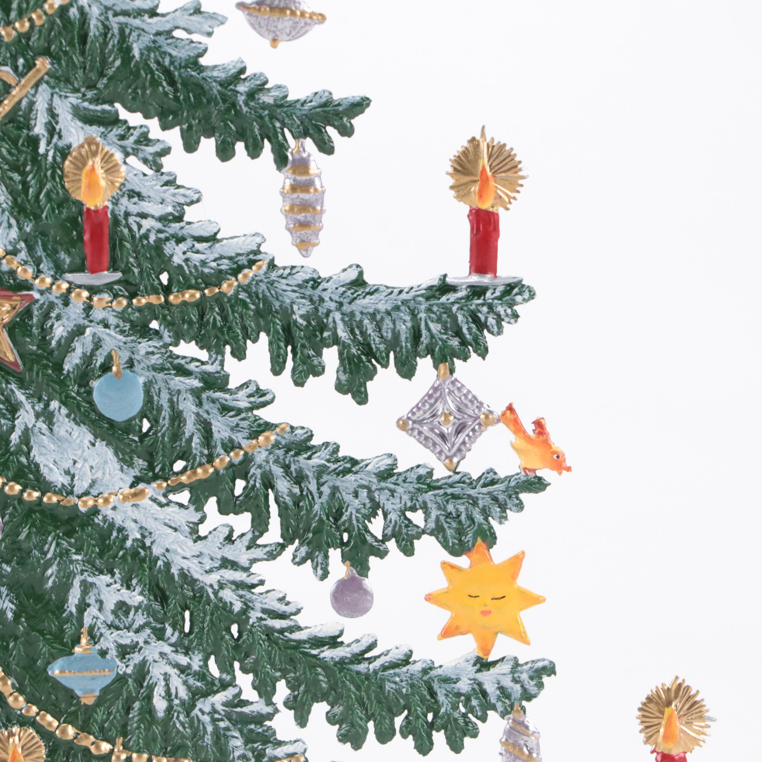 Wilhelm-Schweizer Enameled Bavarian Pewter Table Top Christmas Ornaments