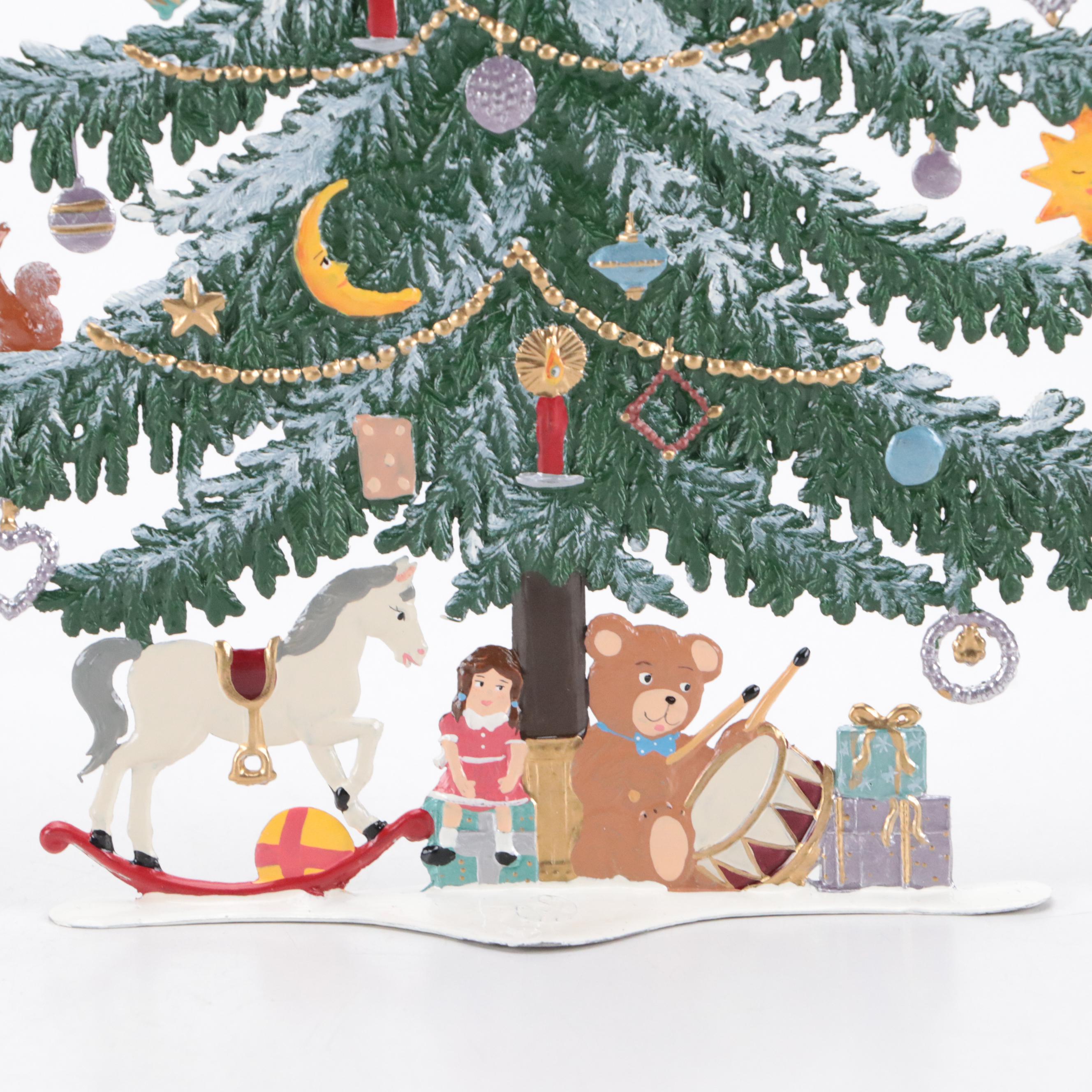 Wilhelm-Schweizer Enameled Bavarian Pewter Table Top Christmas Ornaments