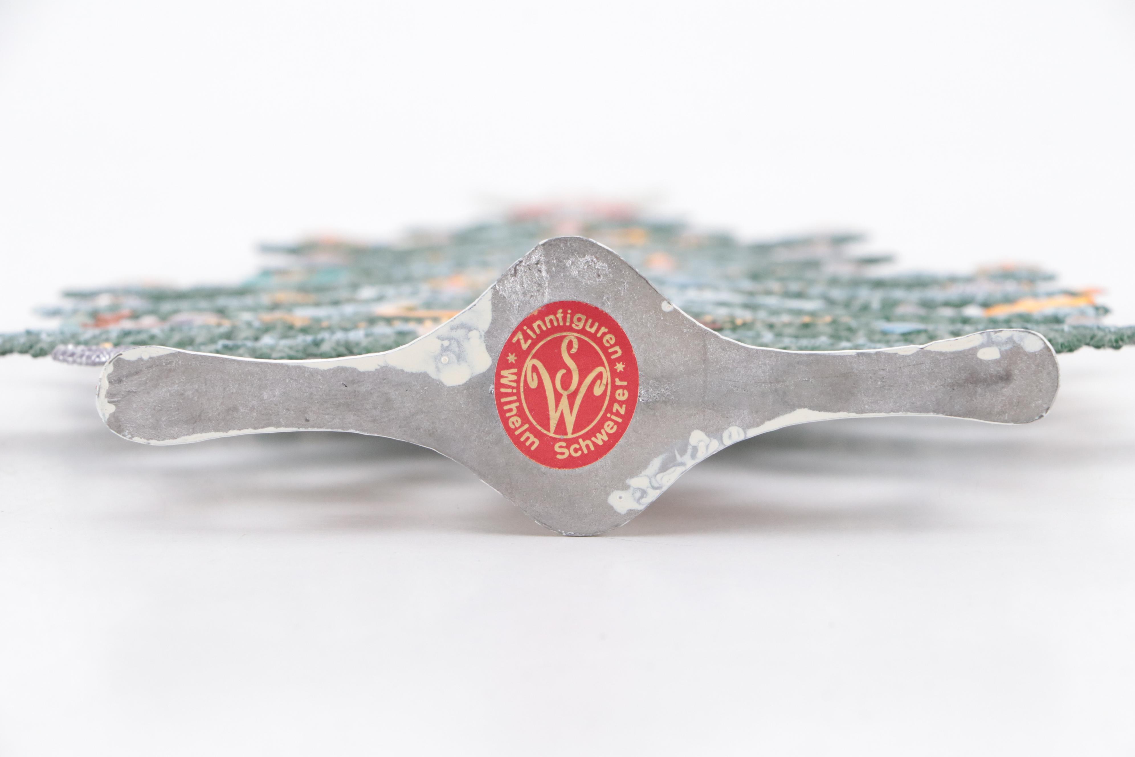 Wilhelm-Schweizer Enameled Bavarian Pewter Table Top Christmas Ornaments