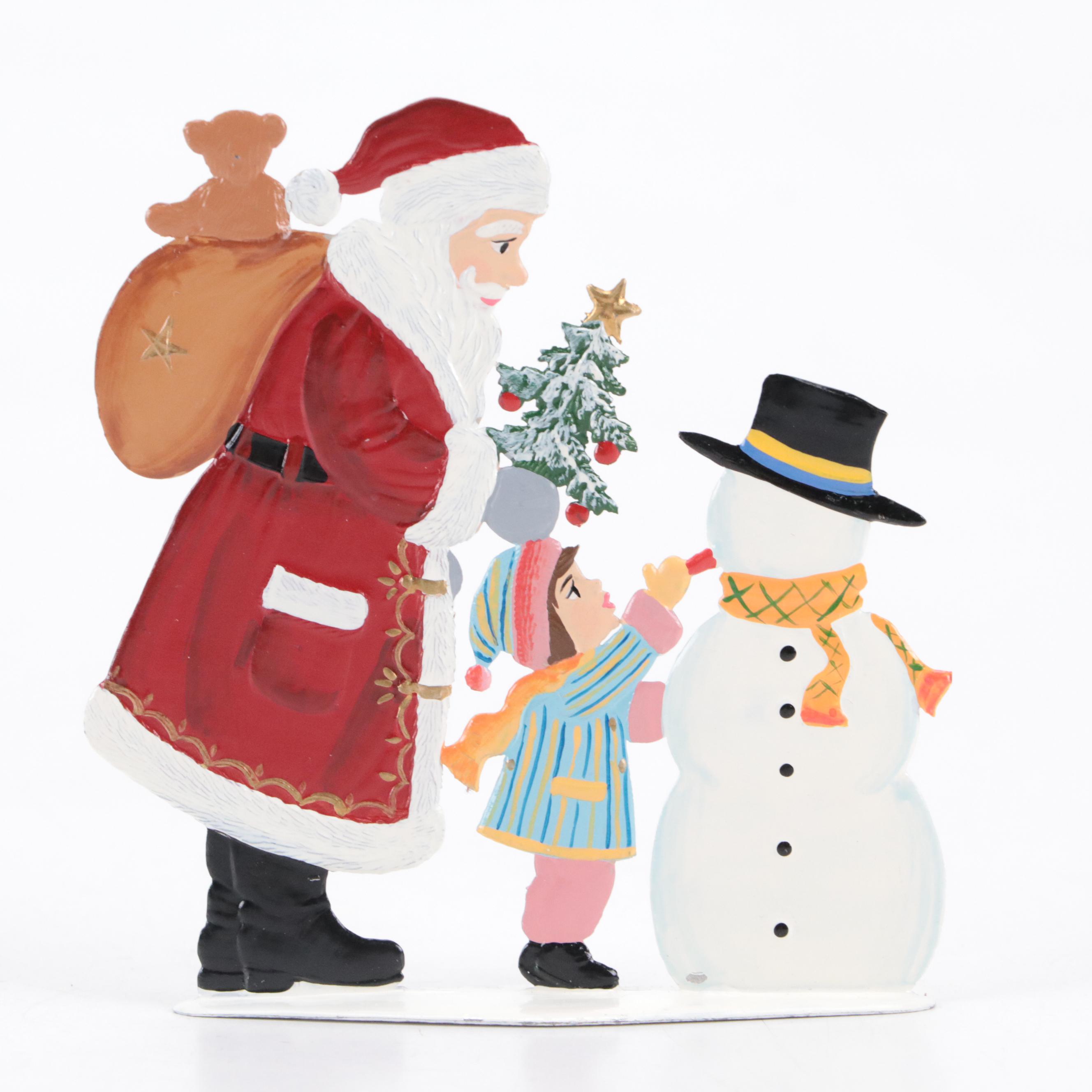 Wilhelm-Schweizer Enameled Bavarian Pewter Table Top Christmas Ornaments