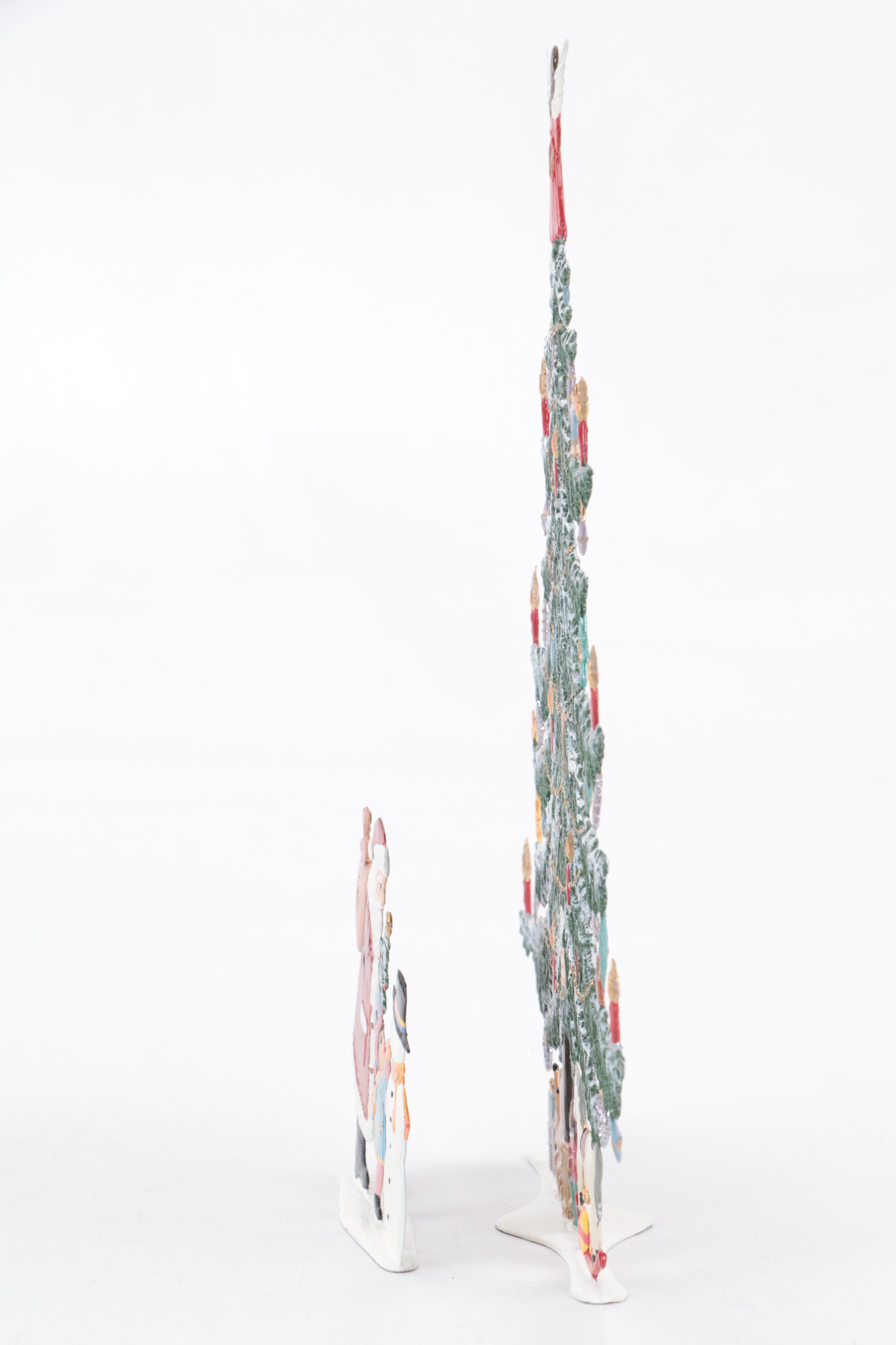 Wilhelm-Schweizer Enameled Bavarian Pewter Table Top Christmas Ornaments