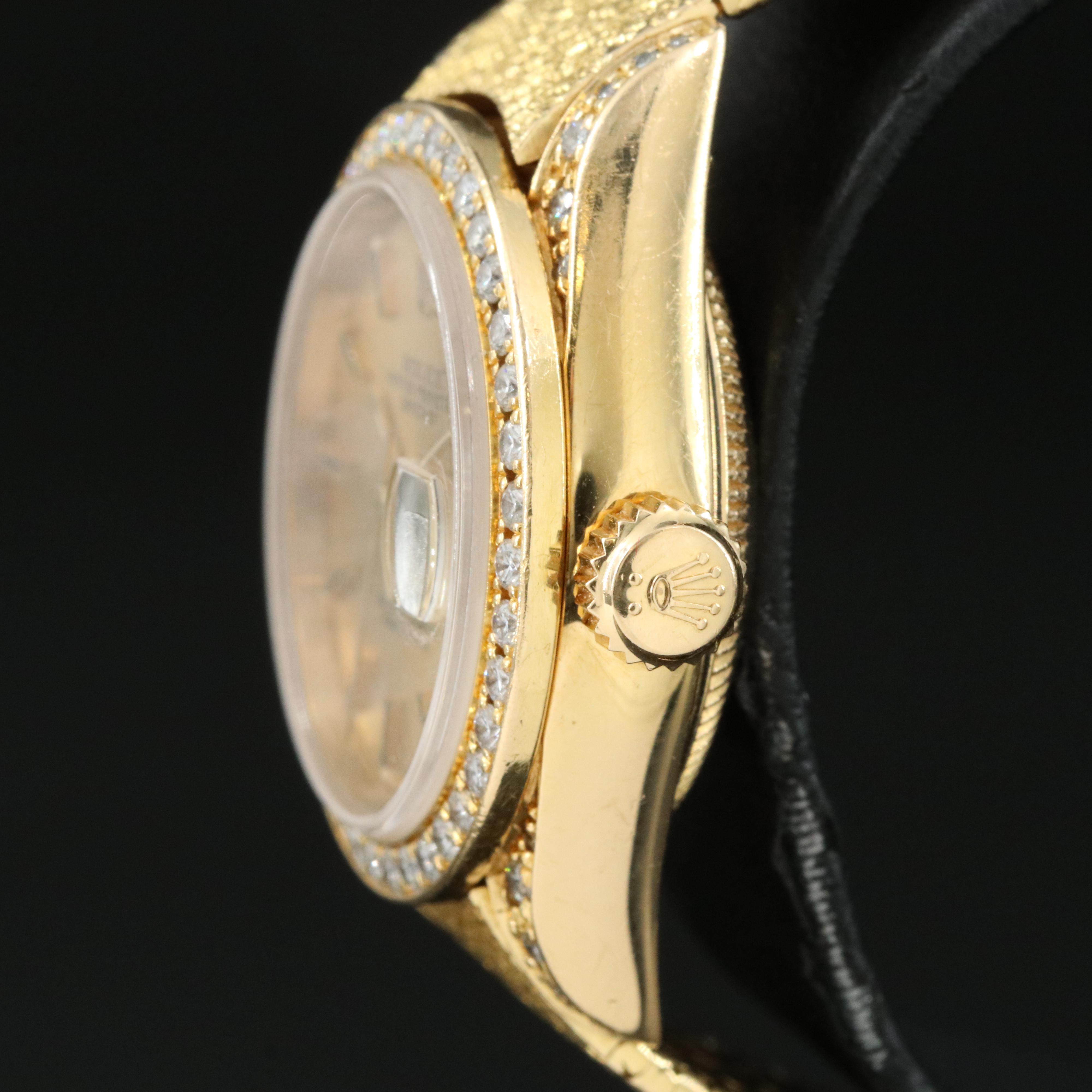 1986 Rolex Custom Diamond Case and 18K Bracelet Watch