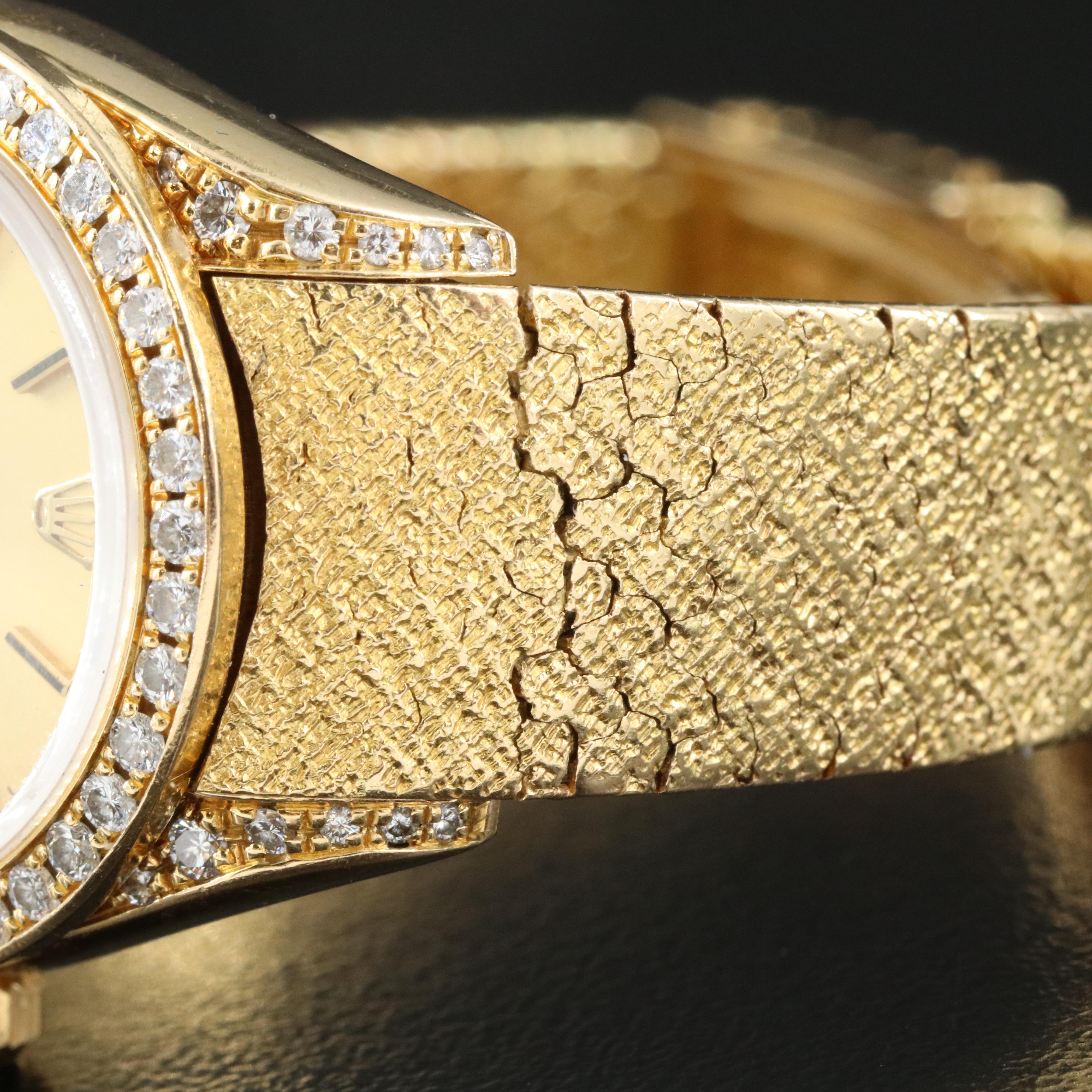 1986 Rolex Custom Diamond Case and 18K Bracelet Watch