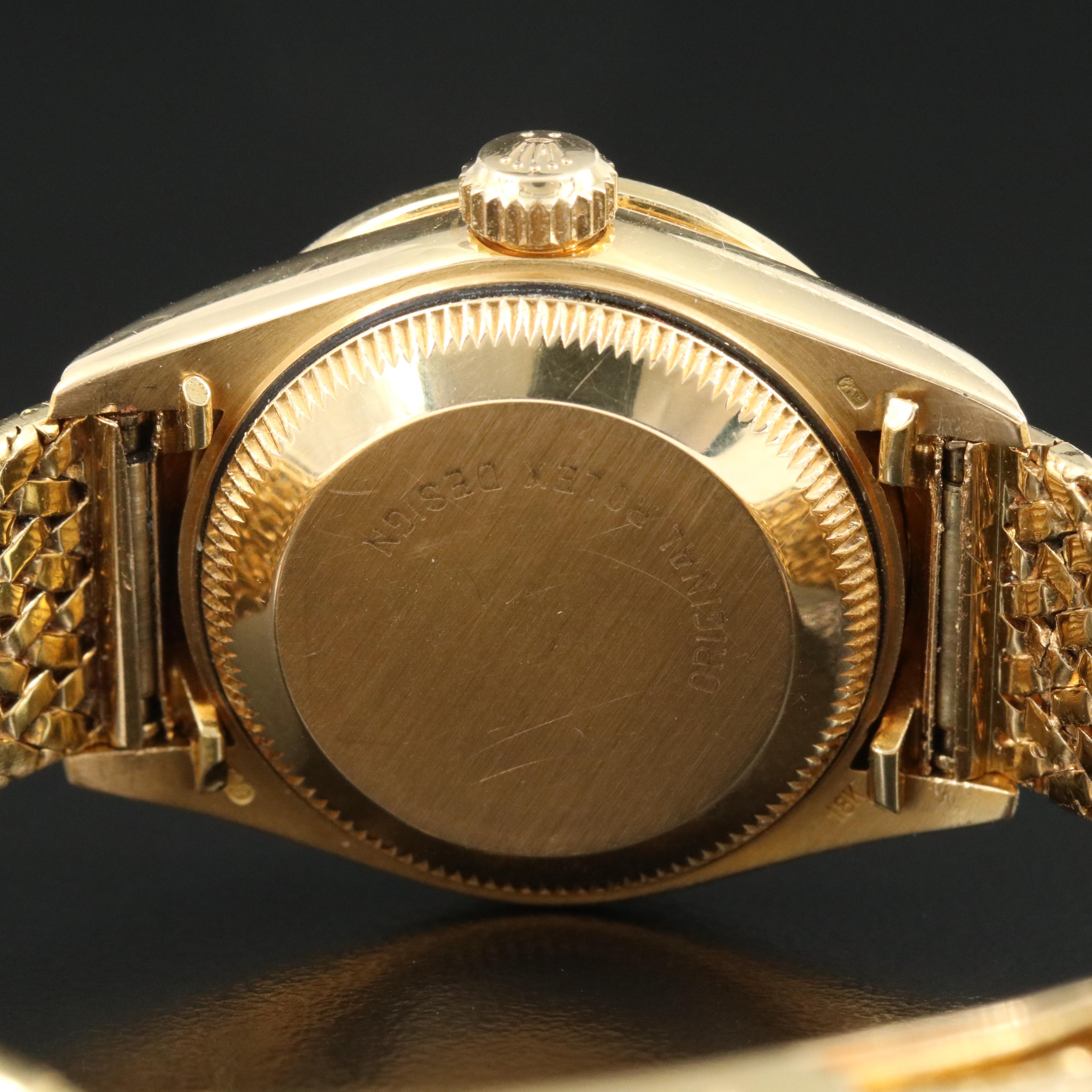 1986 Rolex Custom Diamond Case and 18K Bracelet Watch