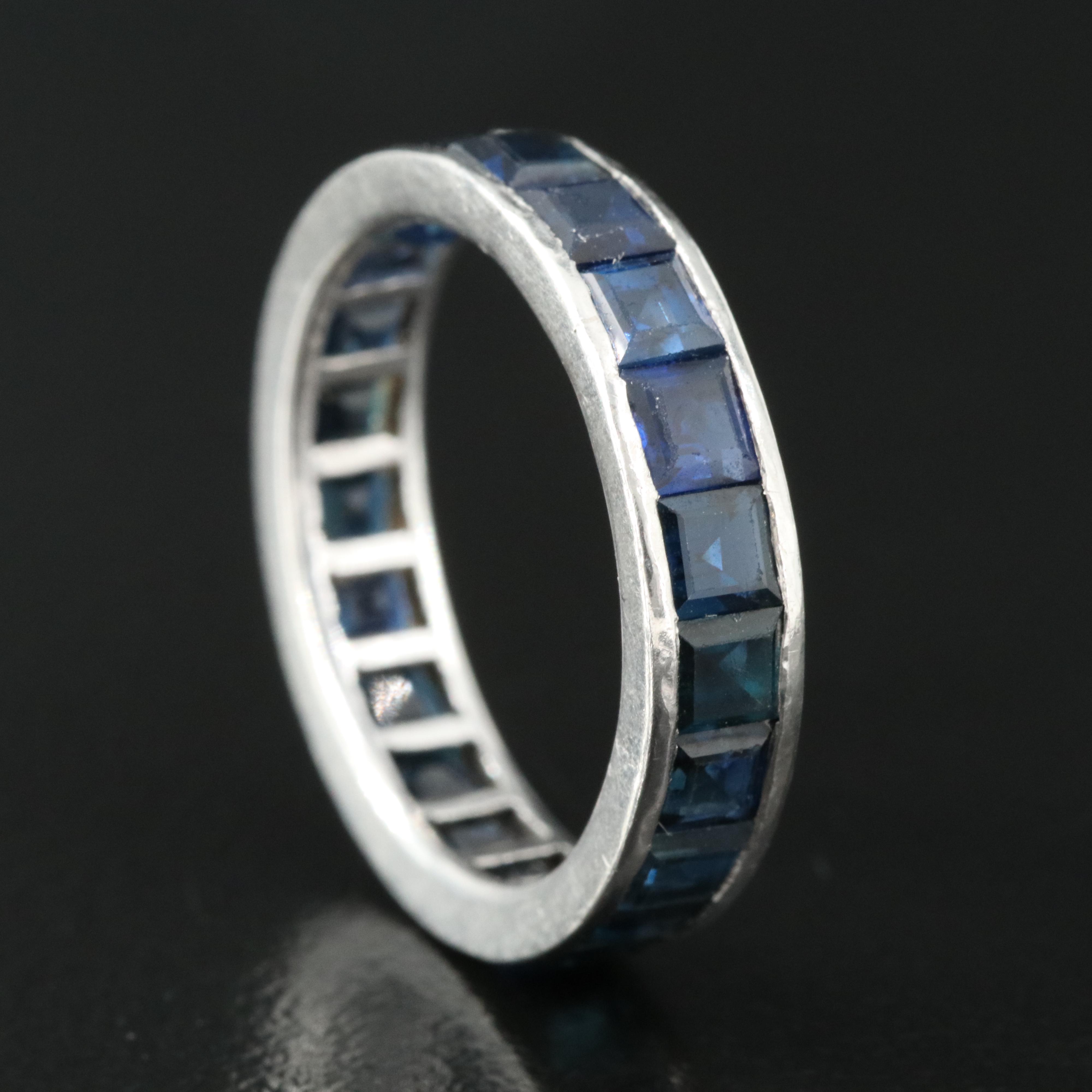 Platinum Sapphire Eternity Band
