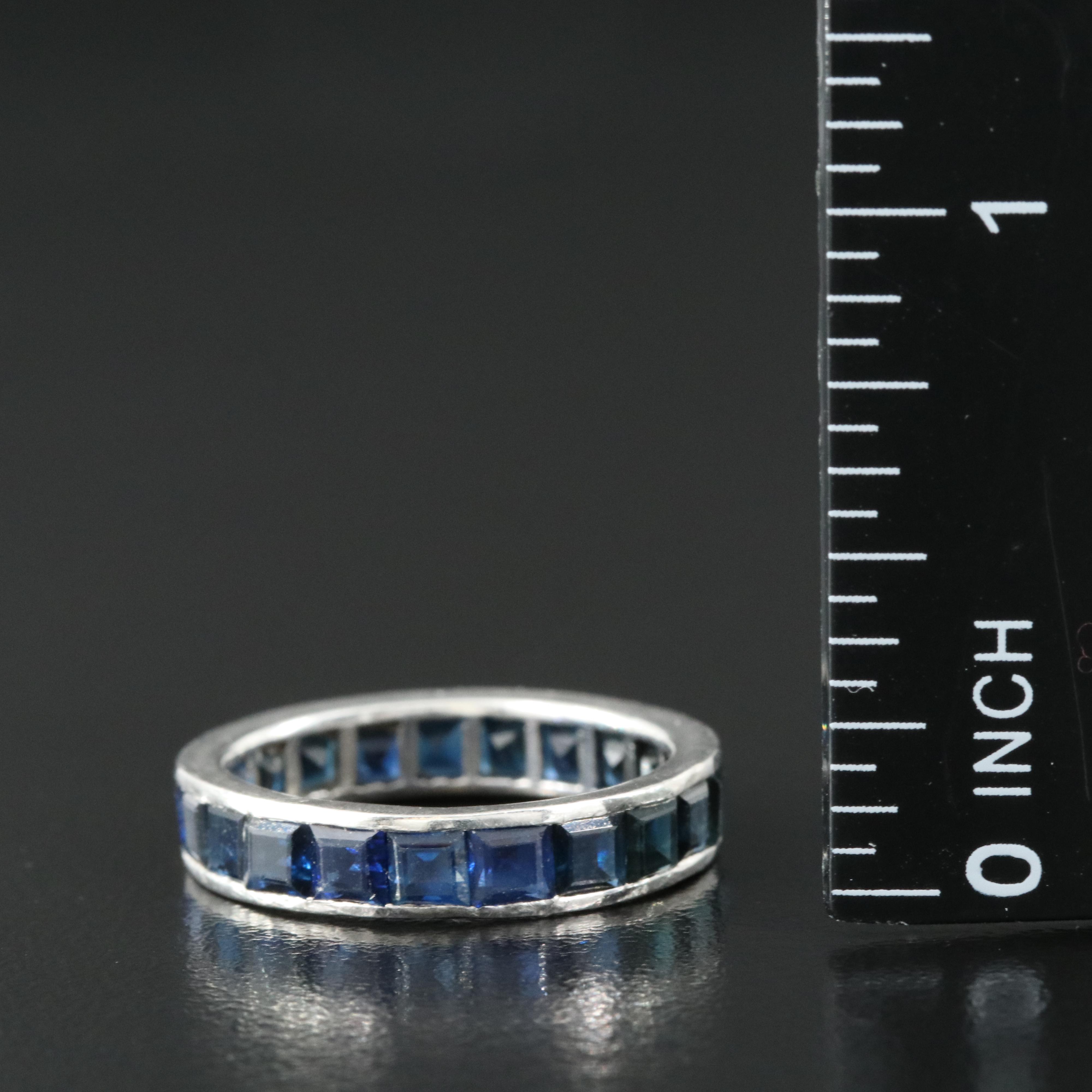Platinum Sapphire Eternity Band
