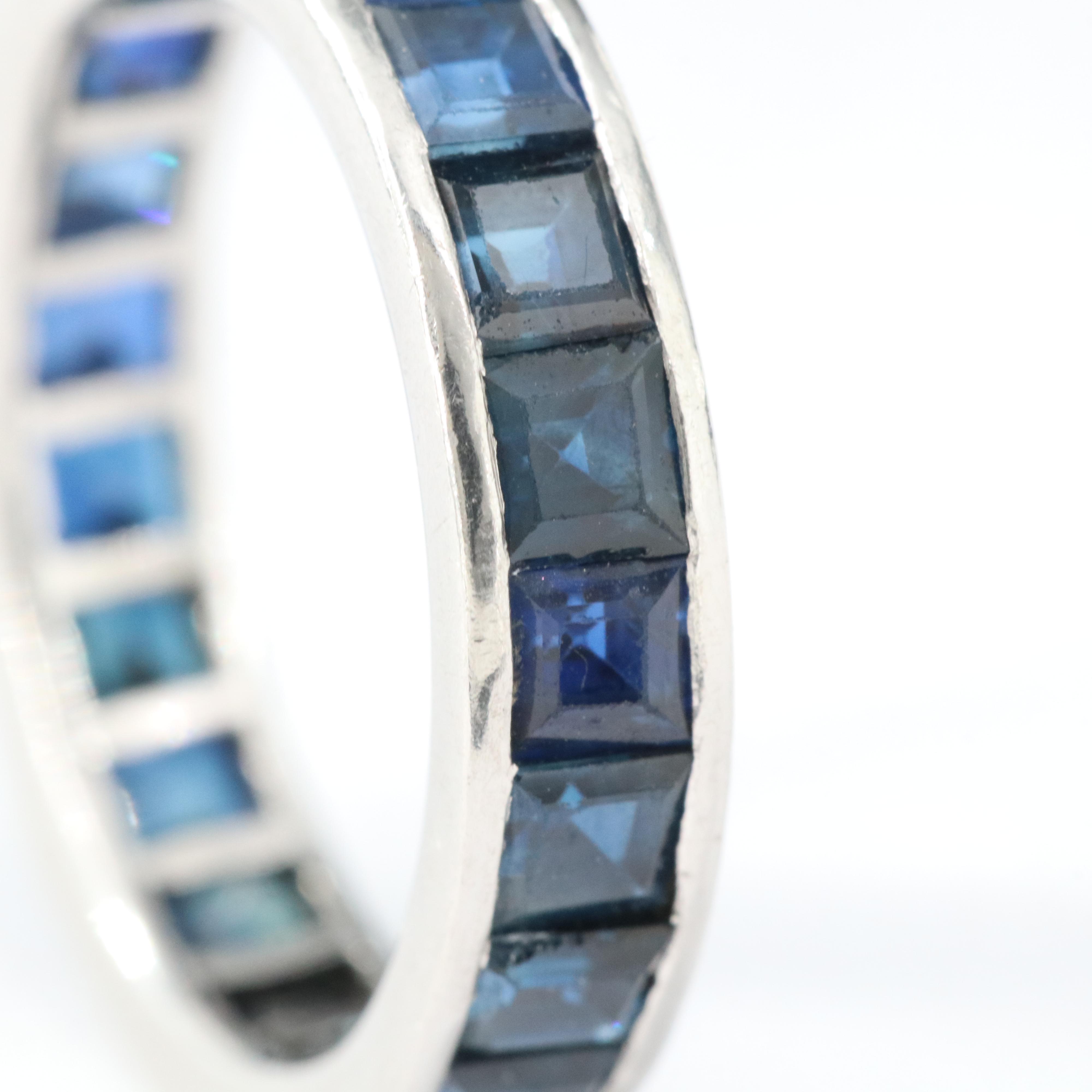 Platinum Sapphire Eternity Band