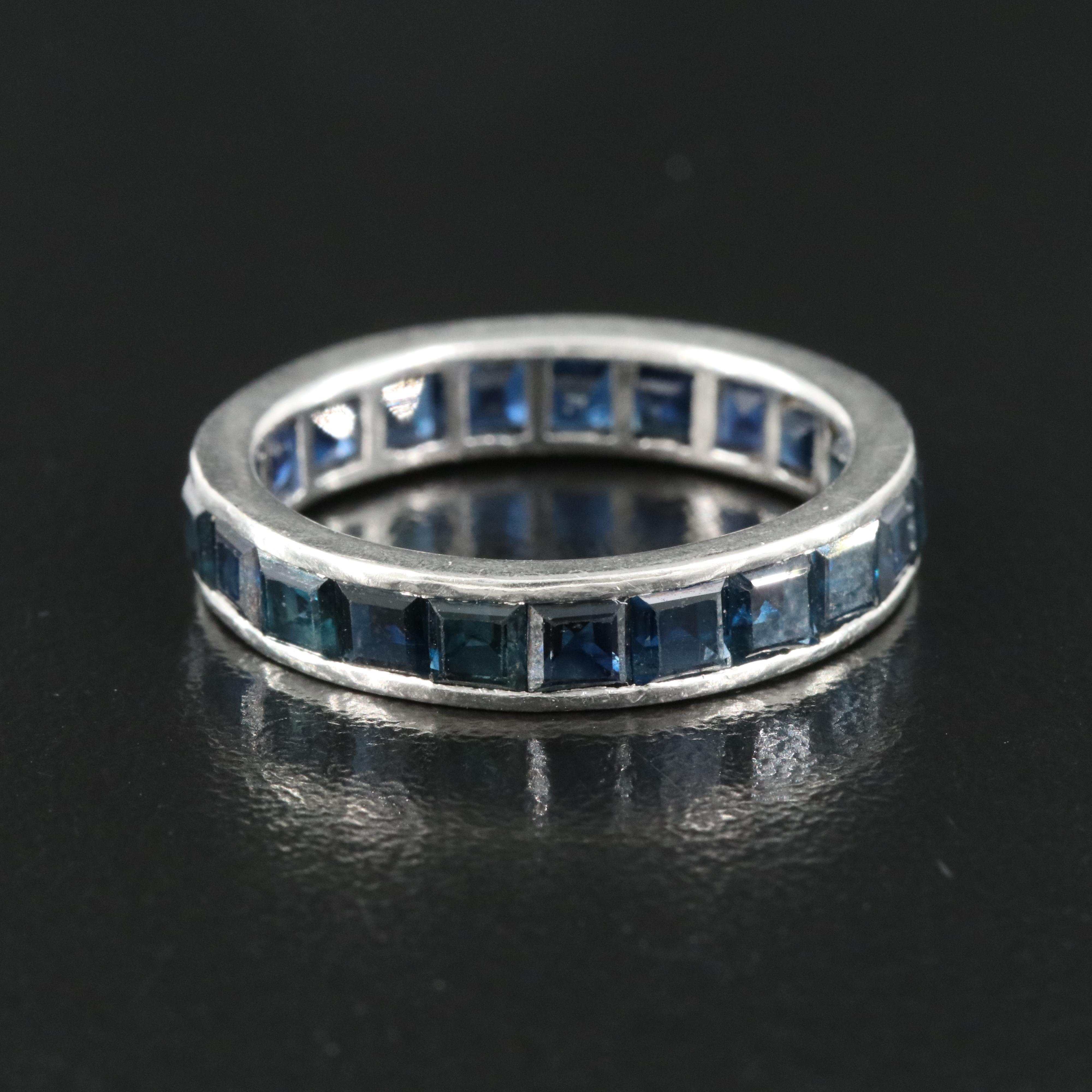 Platinum Sapphire Eternity Band